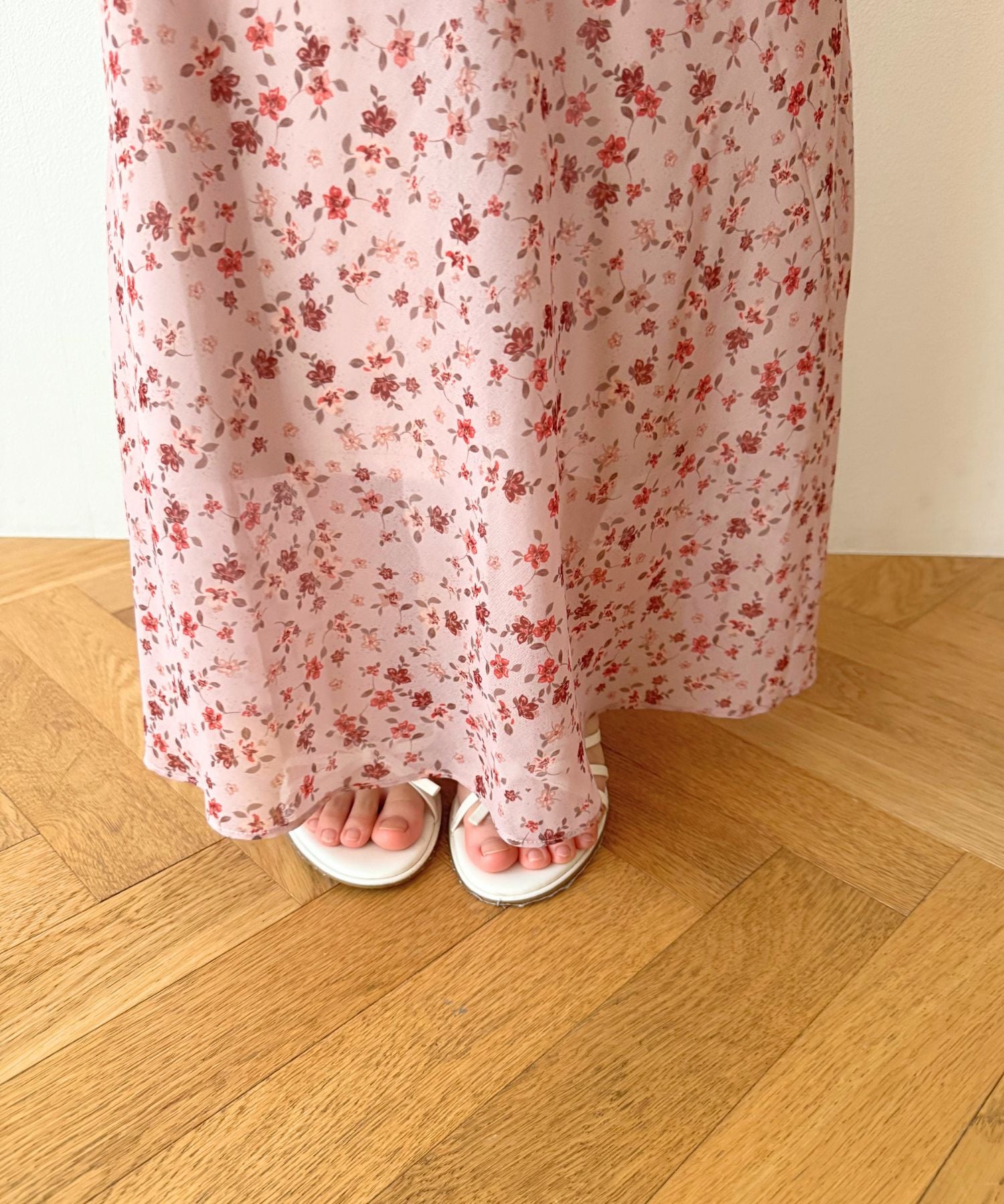 シフォンフルールバイヤススカート