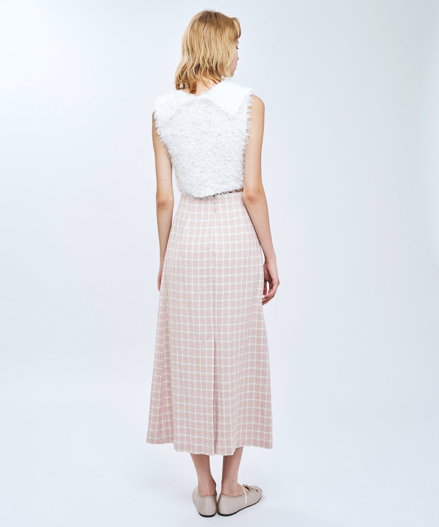 リボンシャギーカラーニット