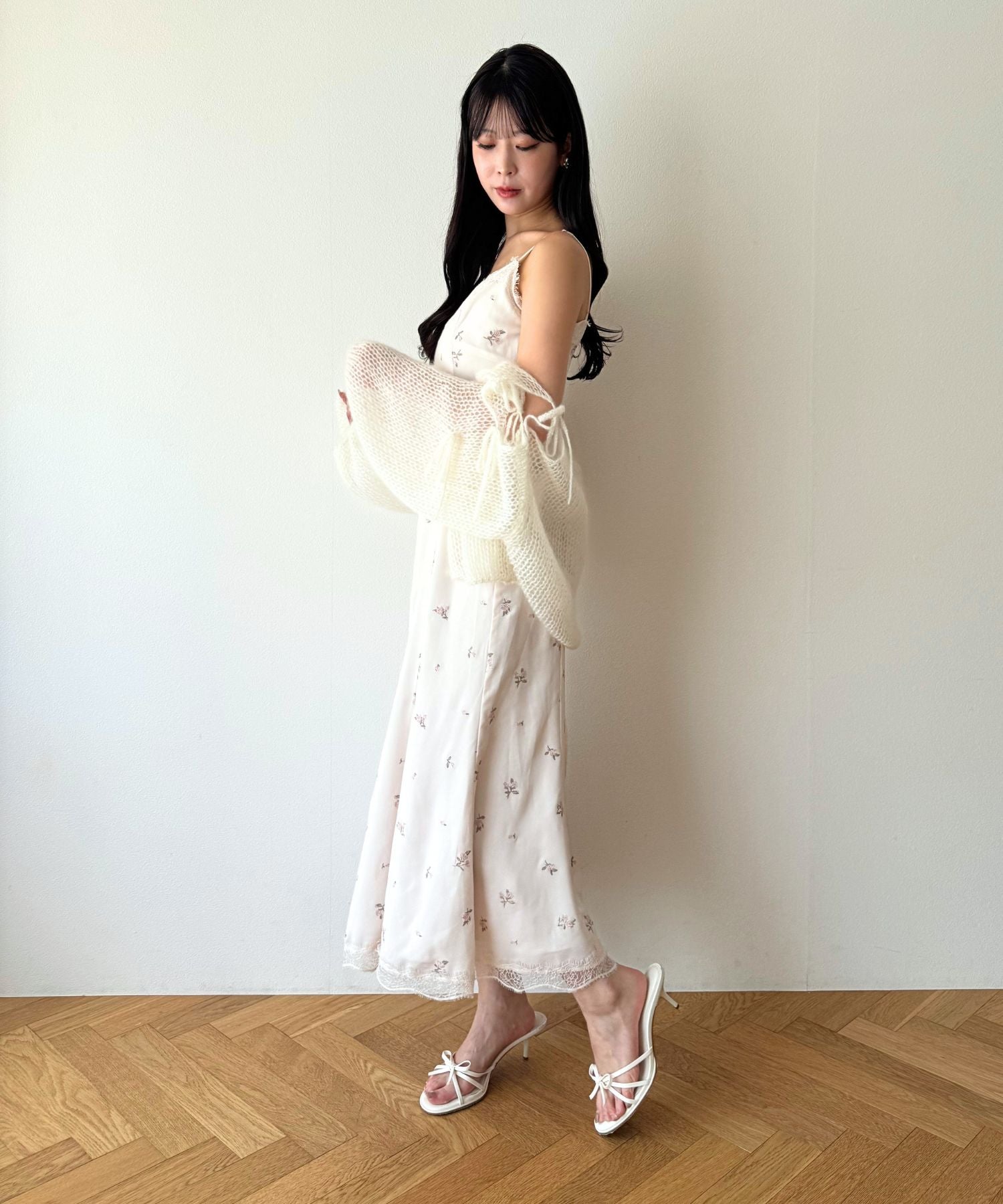 2WAYキッドモヘヤリボンスリーブニット