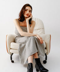 千鳥格套裝人魚裙