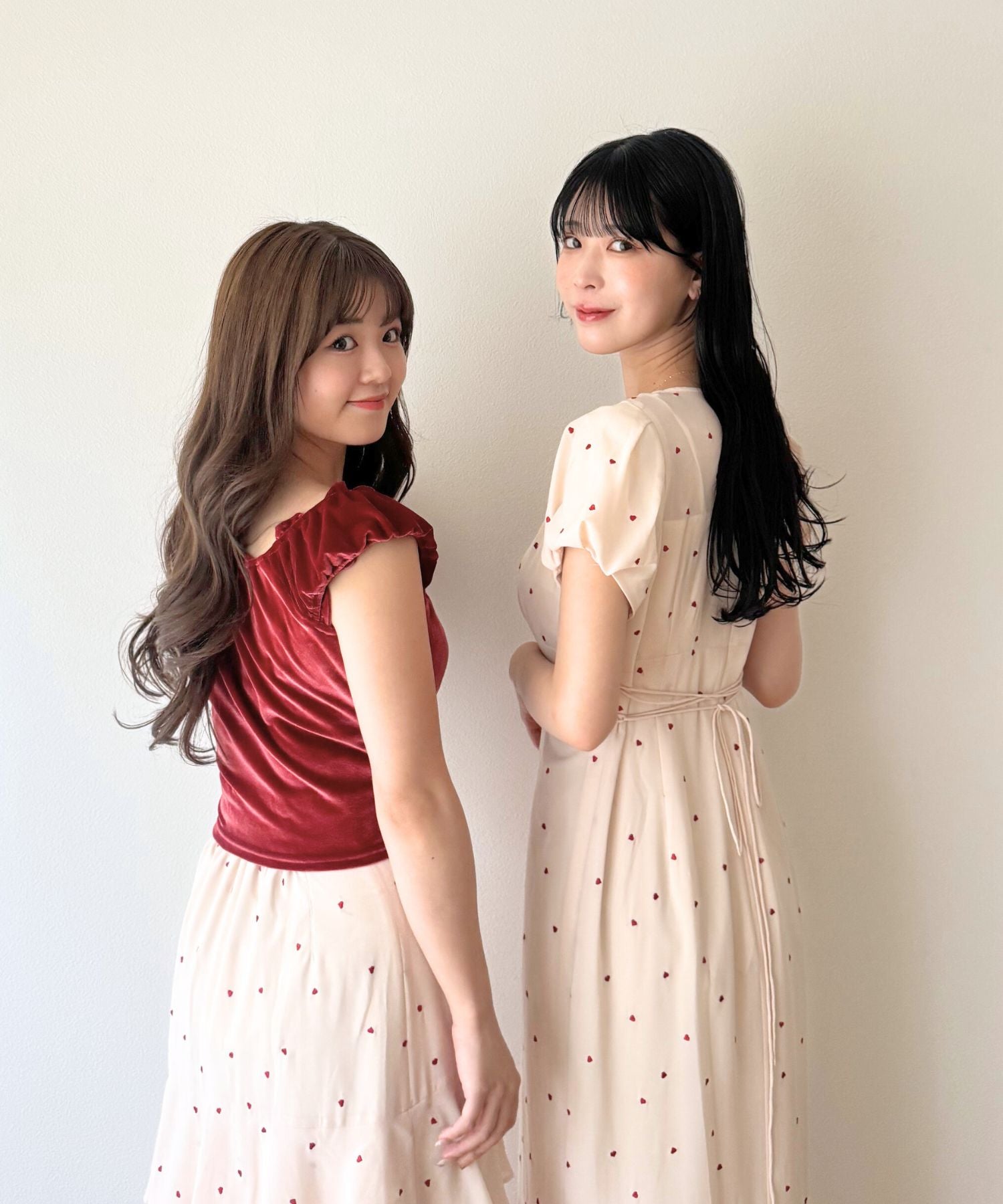 シフォンハート刺繍ワンピース