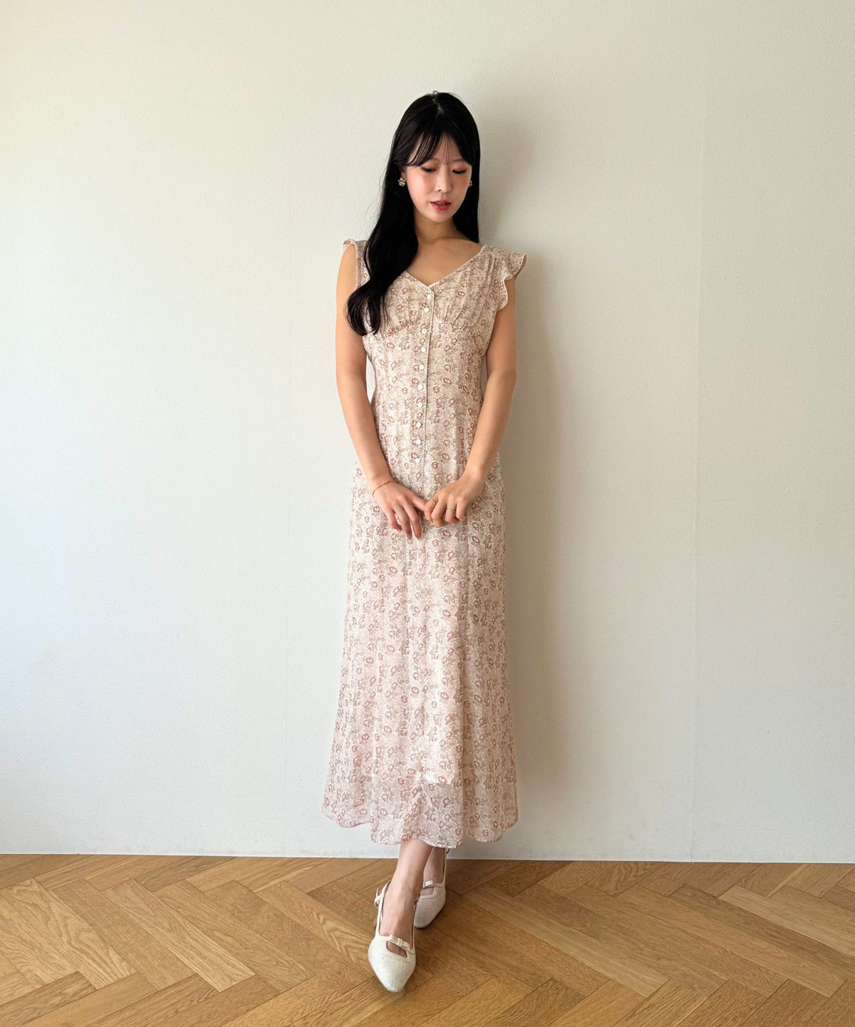 ヴィンテージローズシフォンワンピース