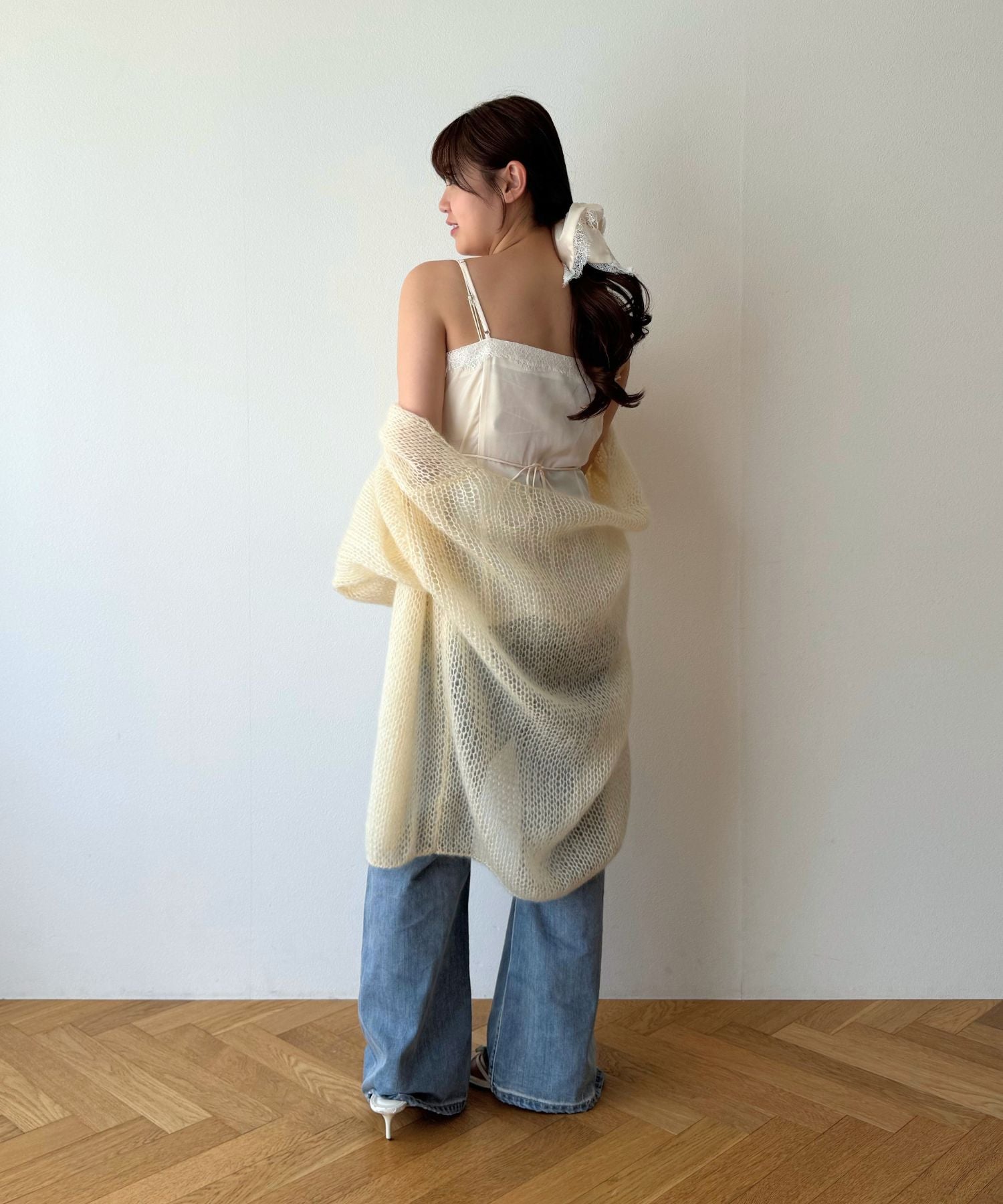 2WAYキッドモヘヤシアーニット