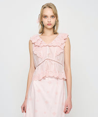 コットンボイルフラワーブラウス