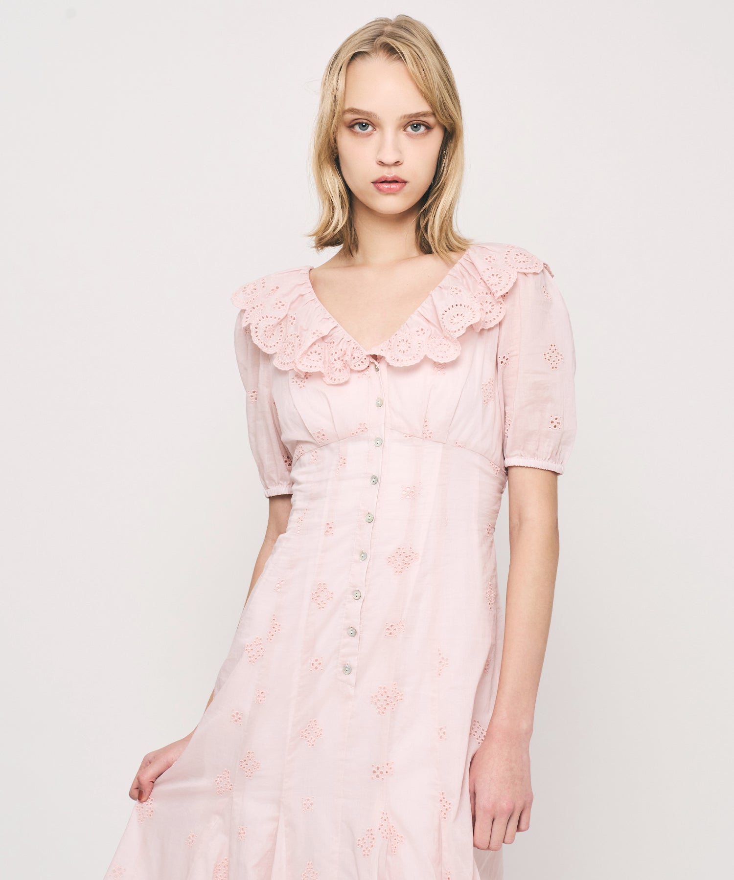 コットンボイルフラワーワンピース