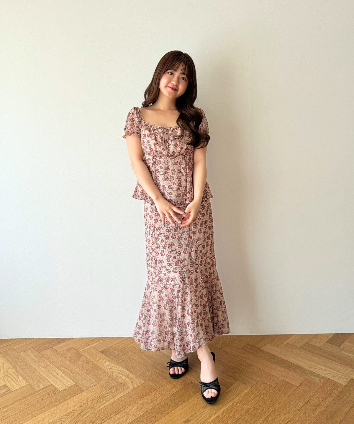 ヴィンテージローズシフォンブラウス