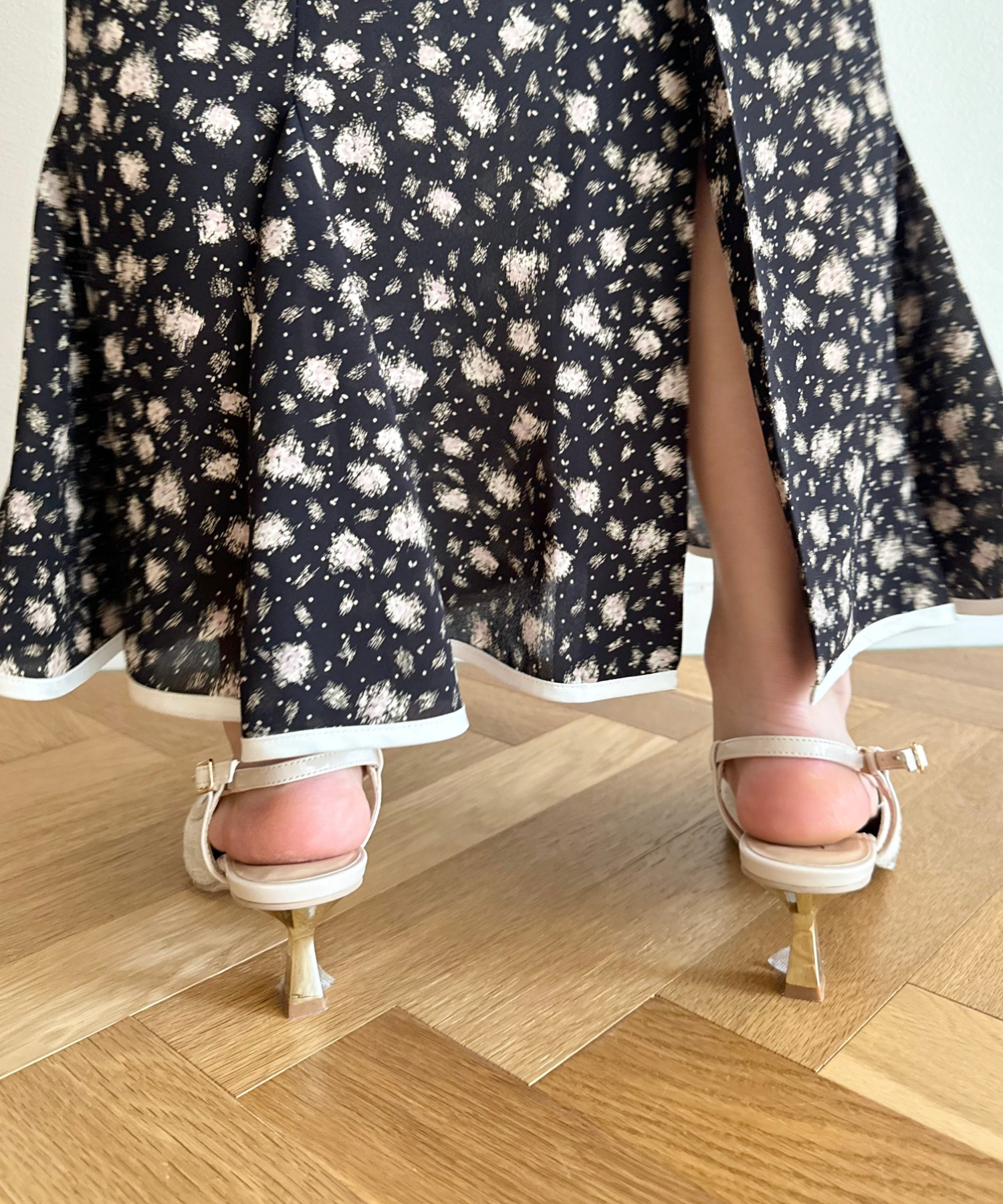 DEICY me couture フラワープリントロングスカート フラワードットマーメイドスカート