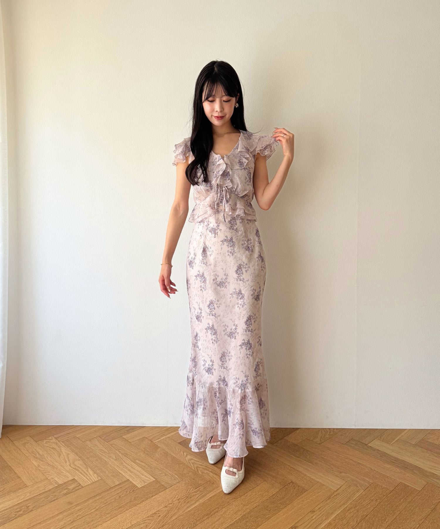 Violetteラメシフォンブラウス