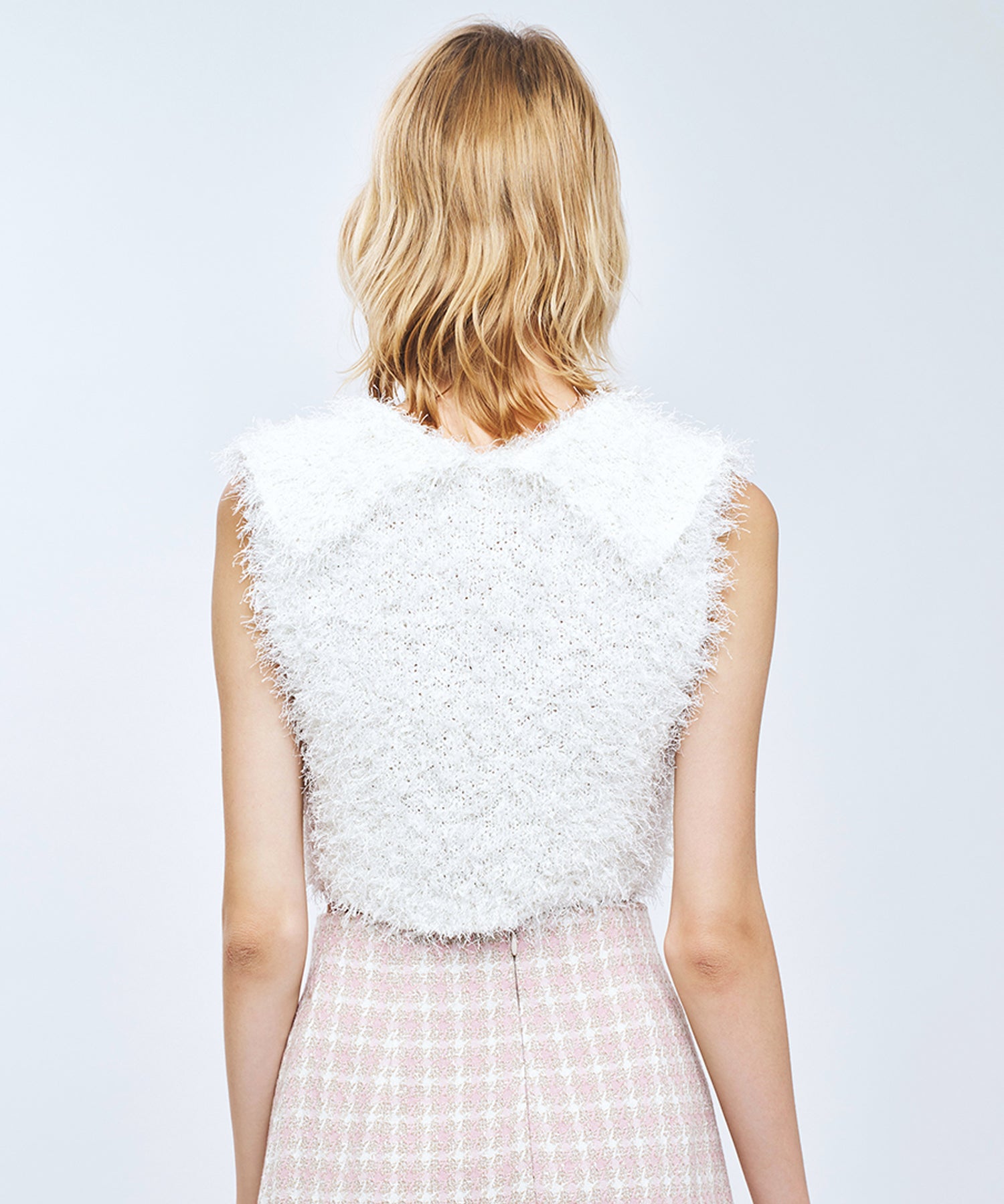 リボンシャギーカラーニット