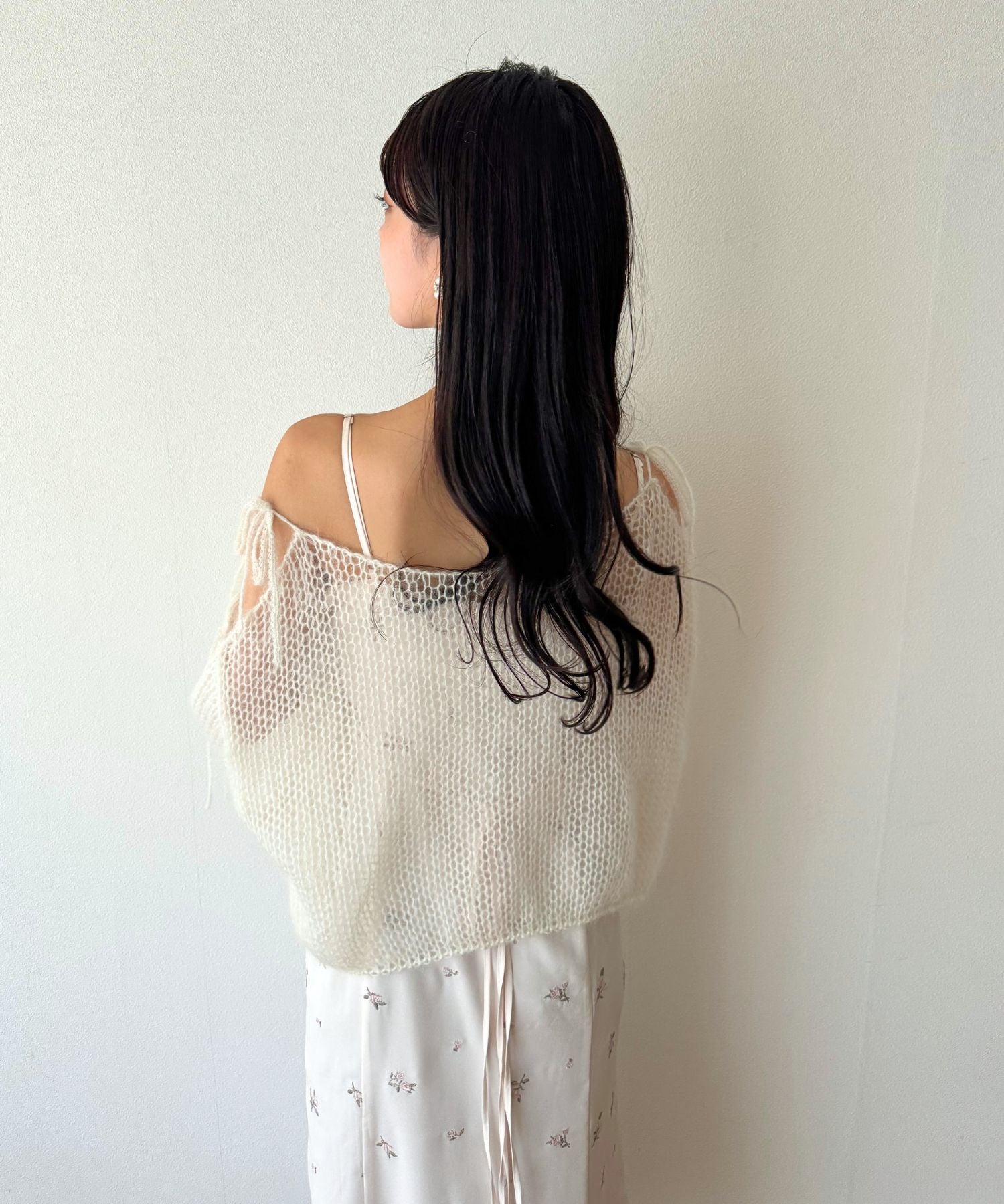 2WAYキッドモヘヤリボンスリーブニット