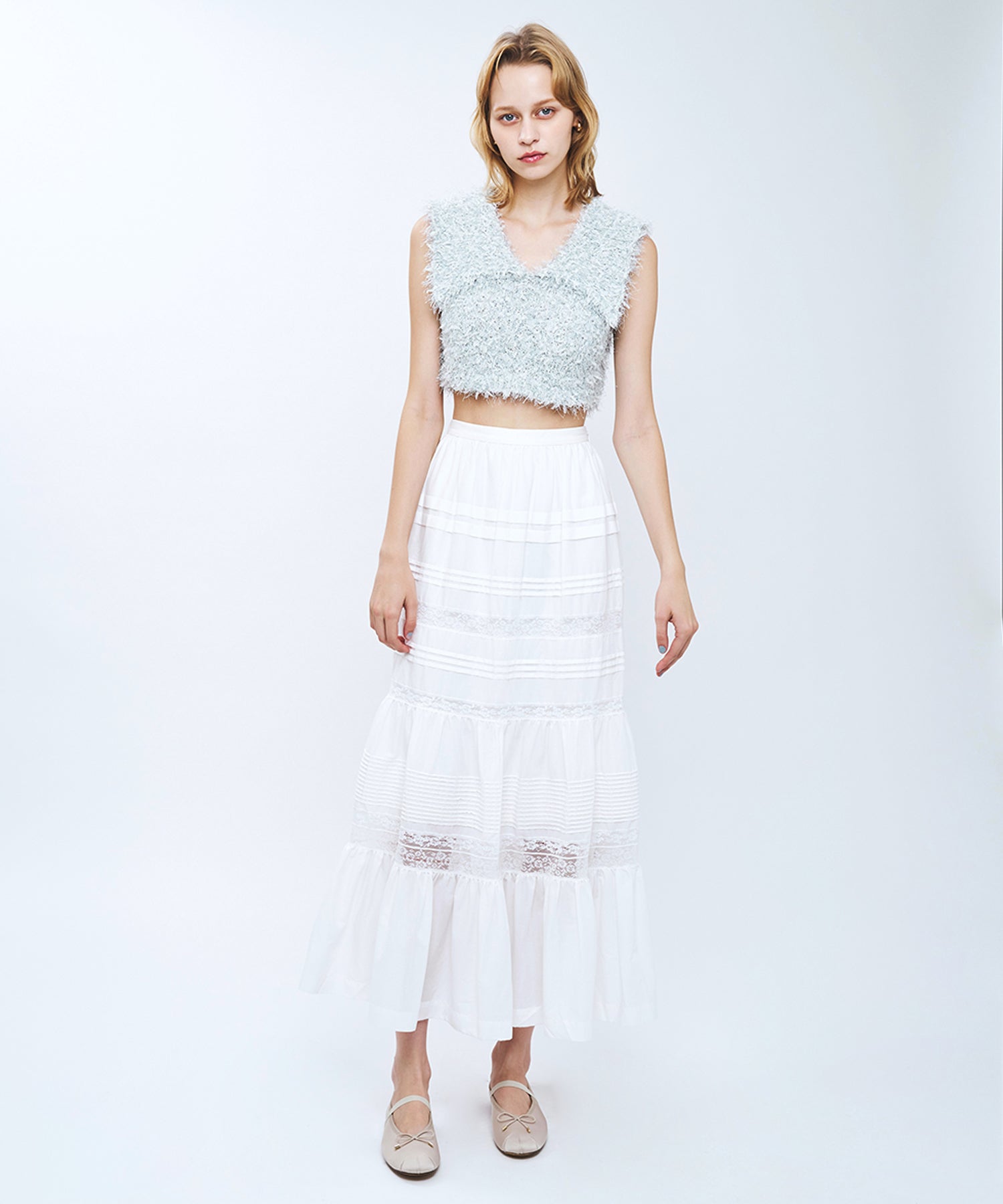 リボンシャギーカラーニット