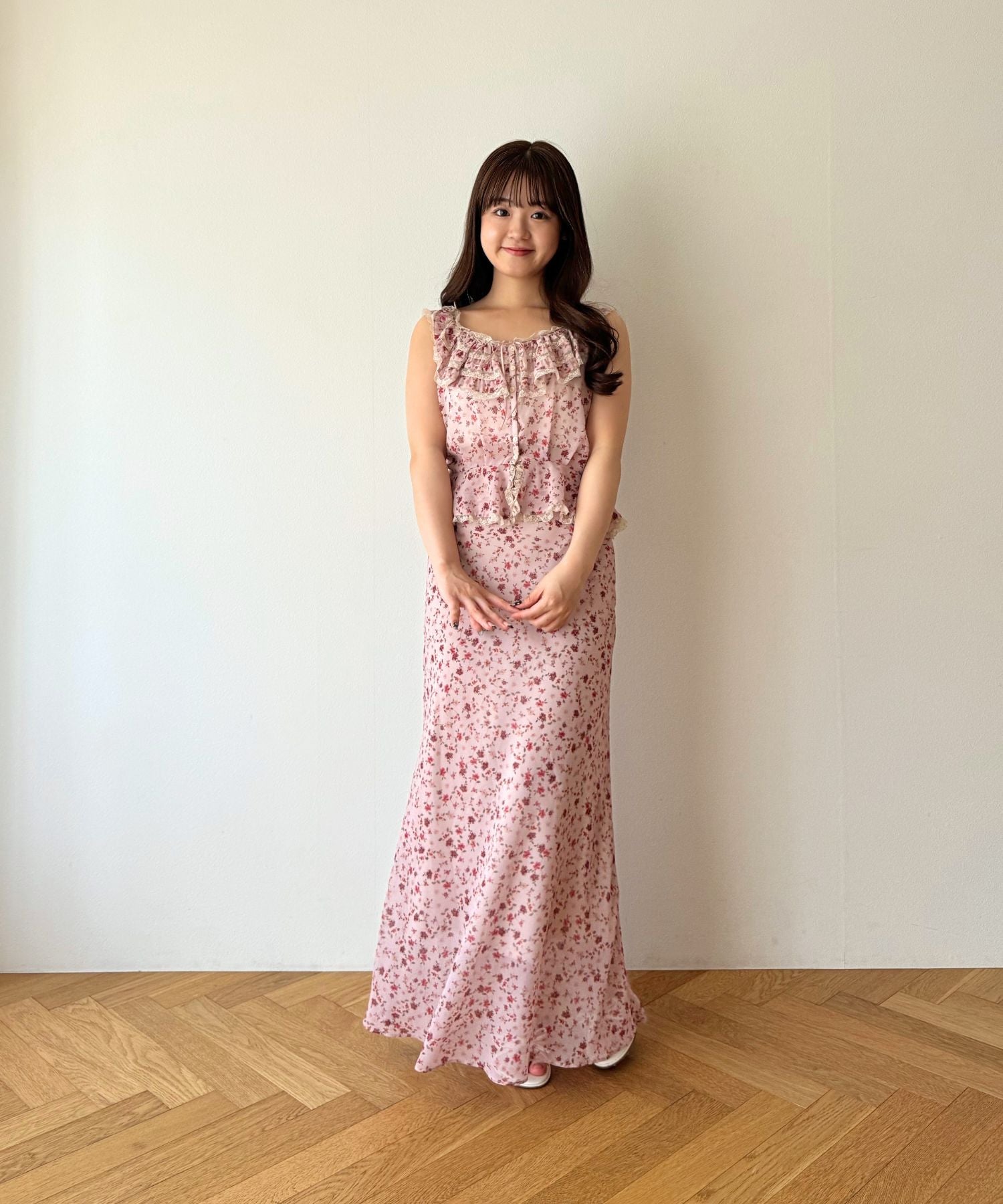 シフォンフルールバイヤススカート
