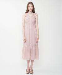 シフォンレースピンタックワンピース