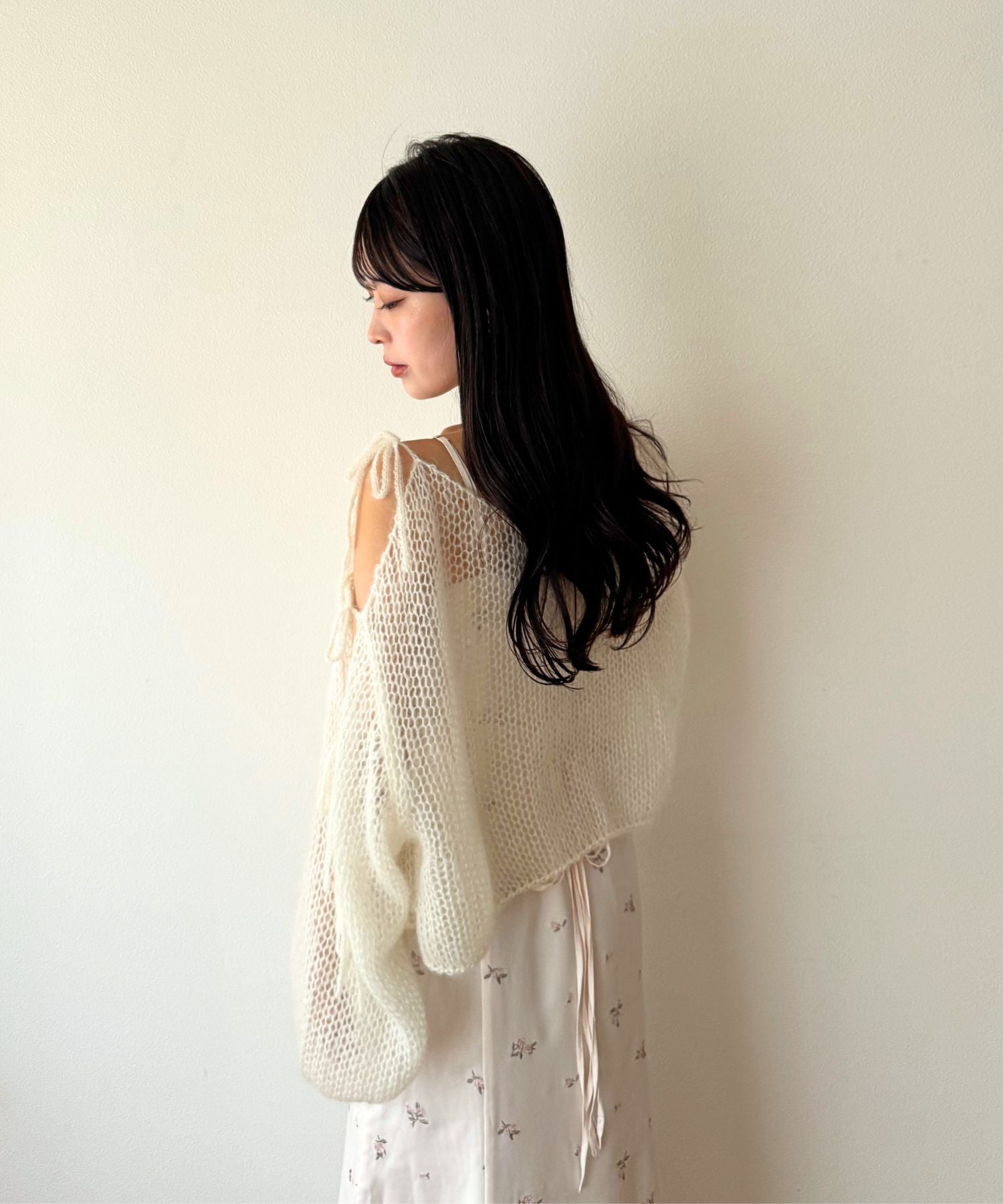 2WAYキッドモヘヤリボンスリーブニット