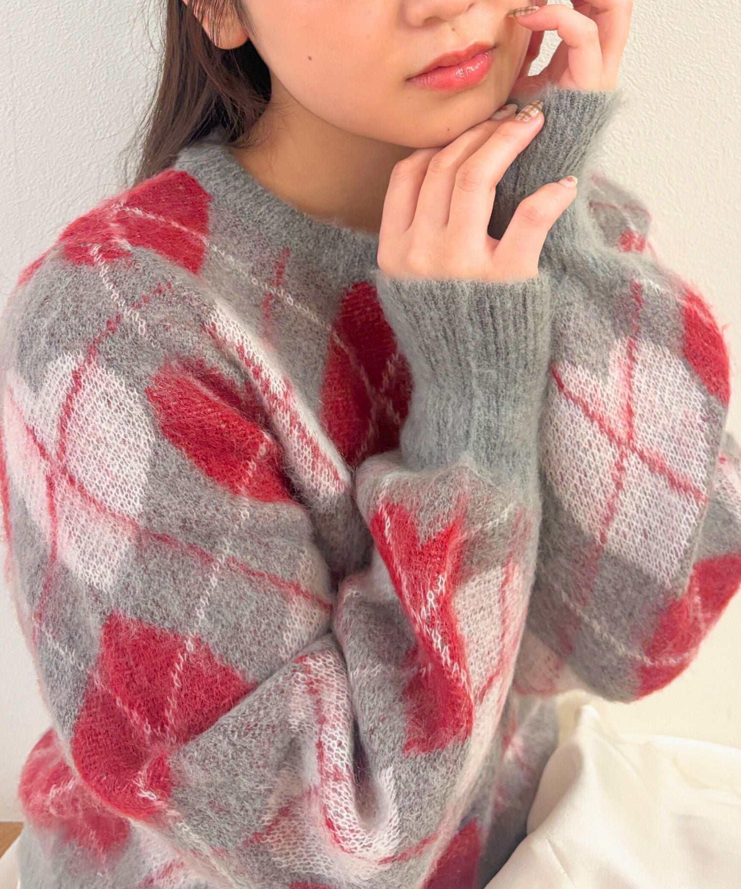 ハートアーガイルカーディガン