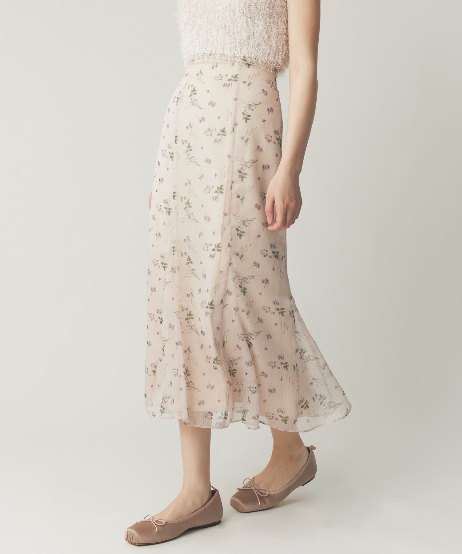 シアーシフォンフラワースカート