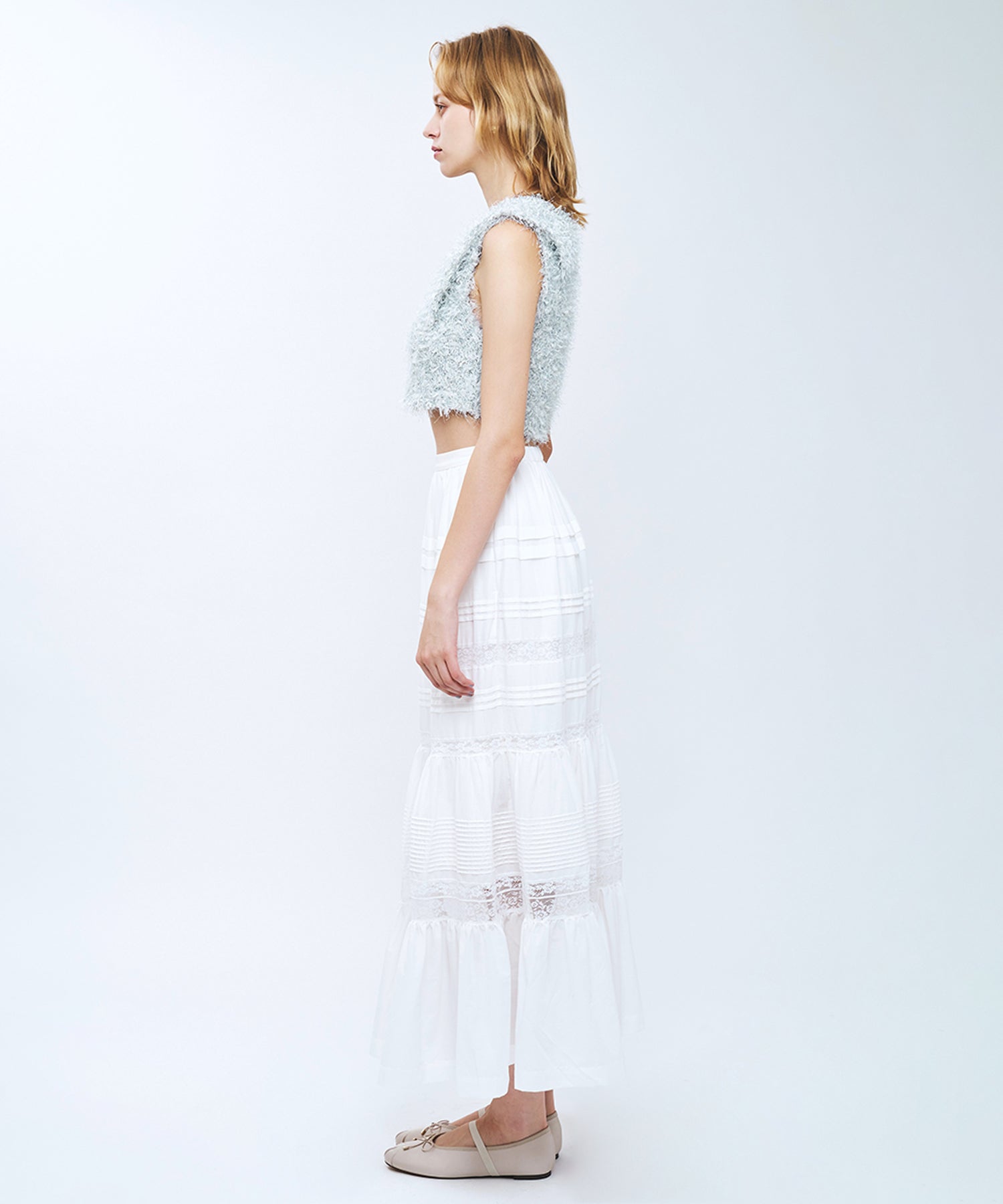 リボンシャギーカラーニット