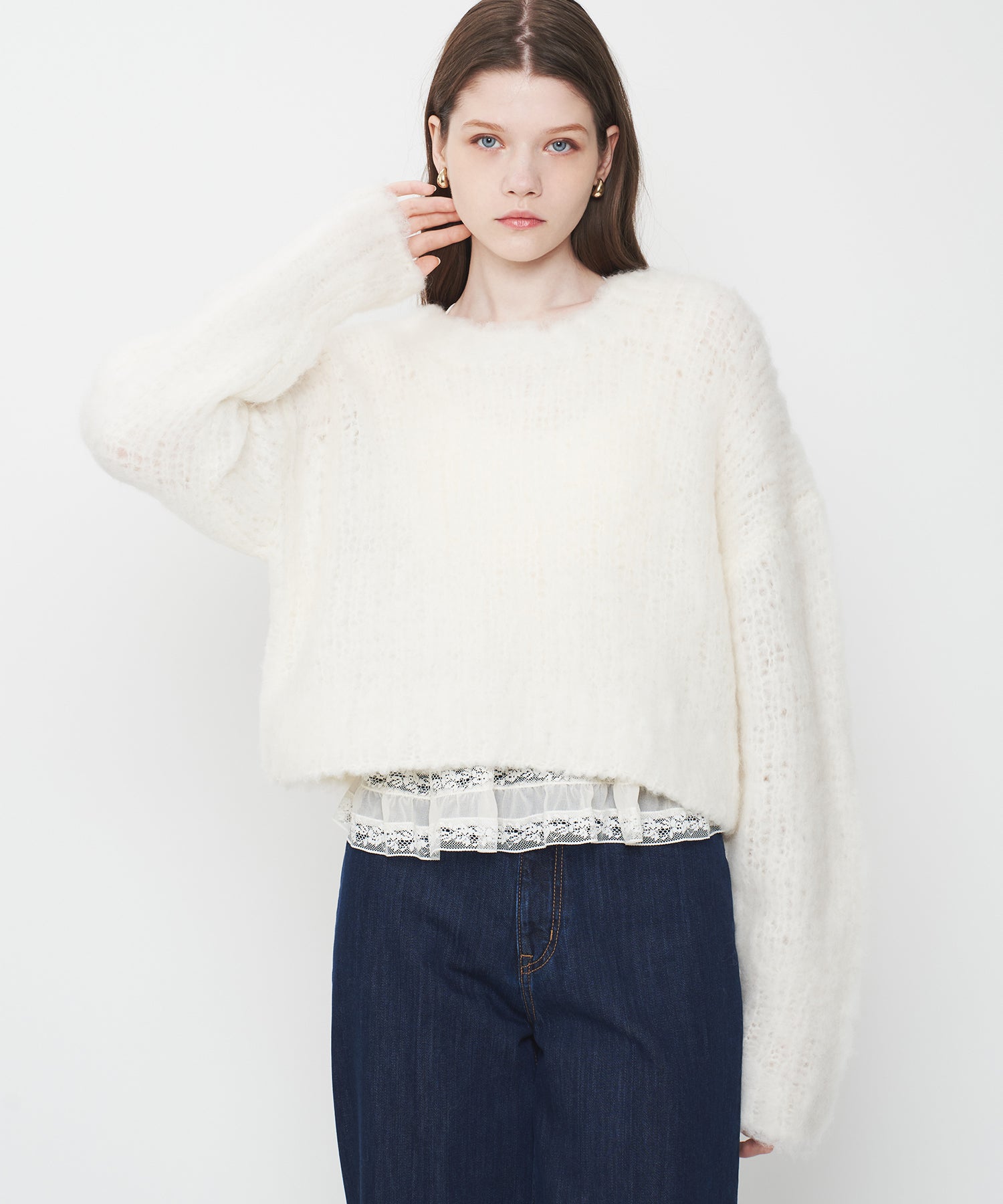 【予約】Alpaca ブラッシュドニットプルオーバー