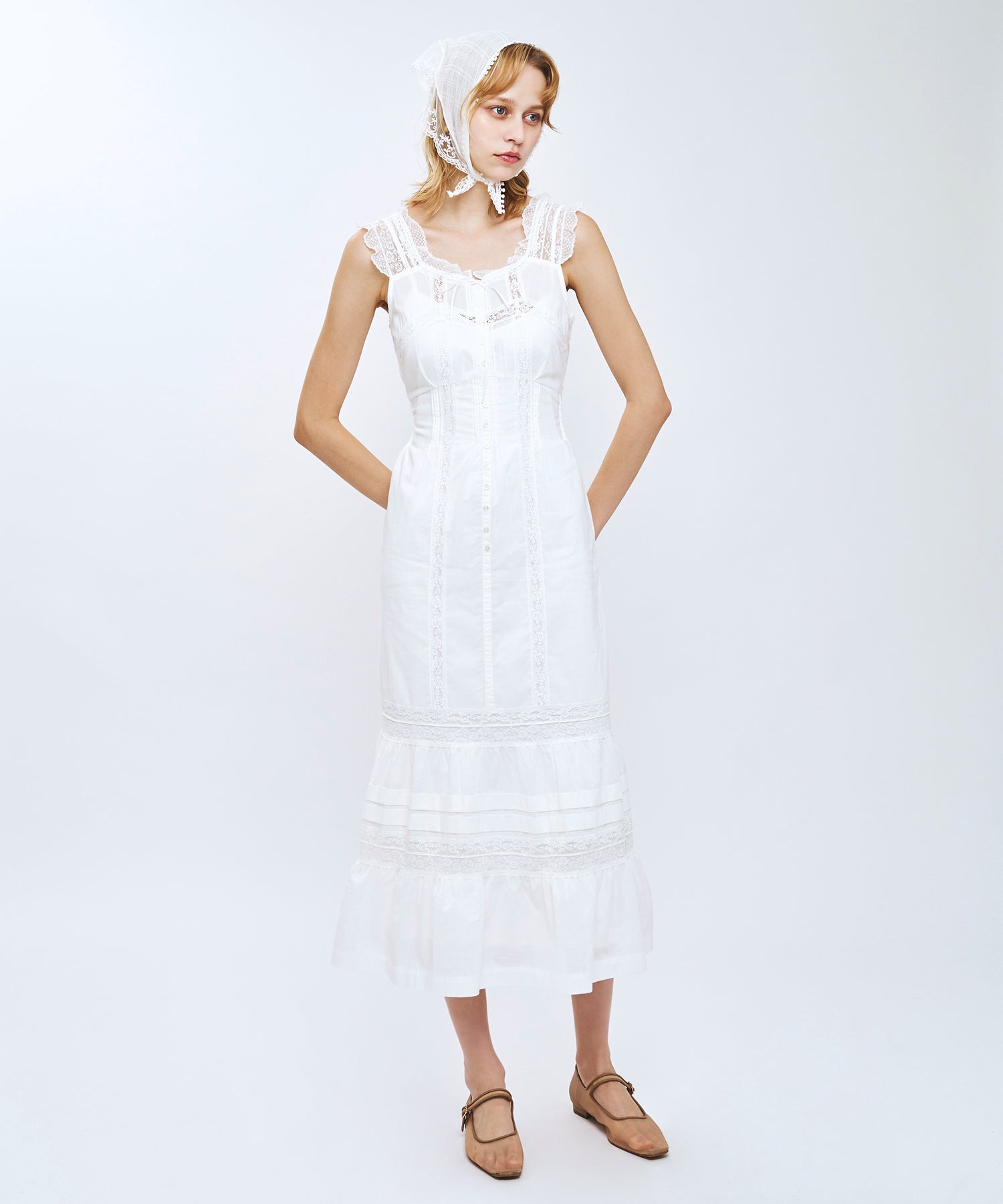 予約】レースMIXヴィクトリアンワンピース