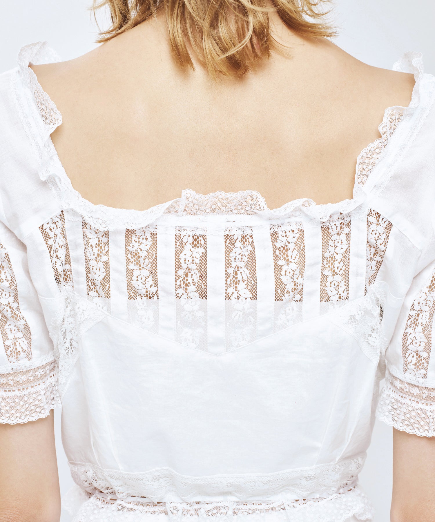 レースMIXヴィクトリアンブラウス