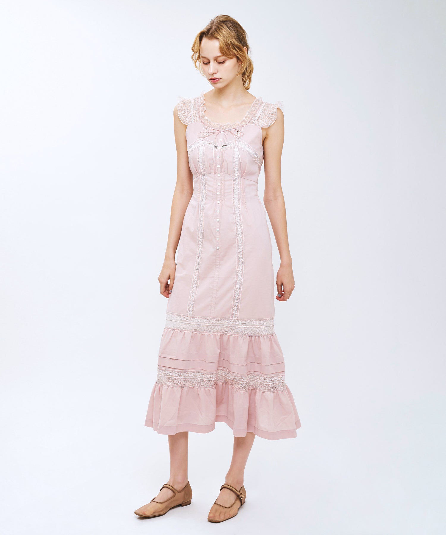 【予約】レースMIXヴィクトリアンワンピース