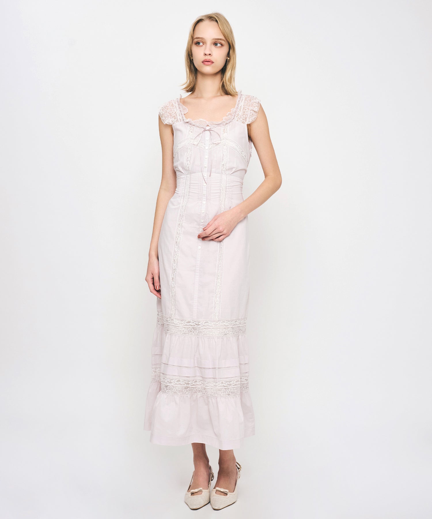 【予約】レースMIXヴィクトリアンワンピース