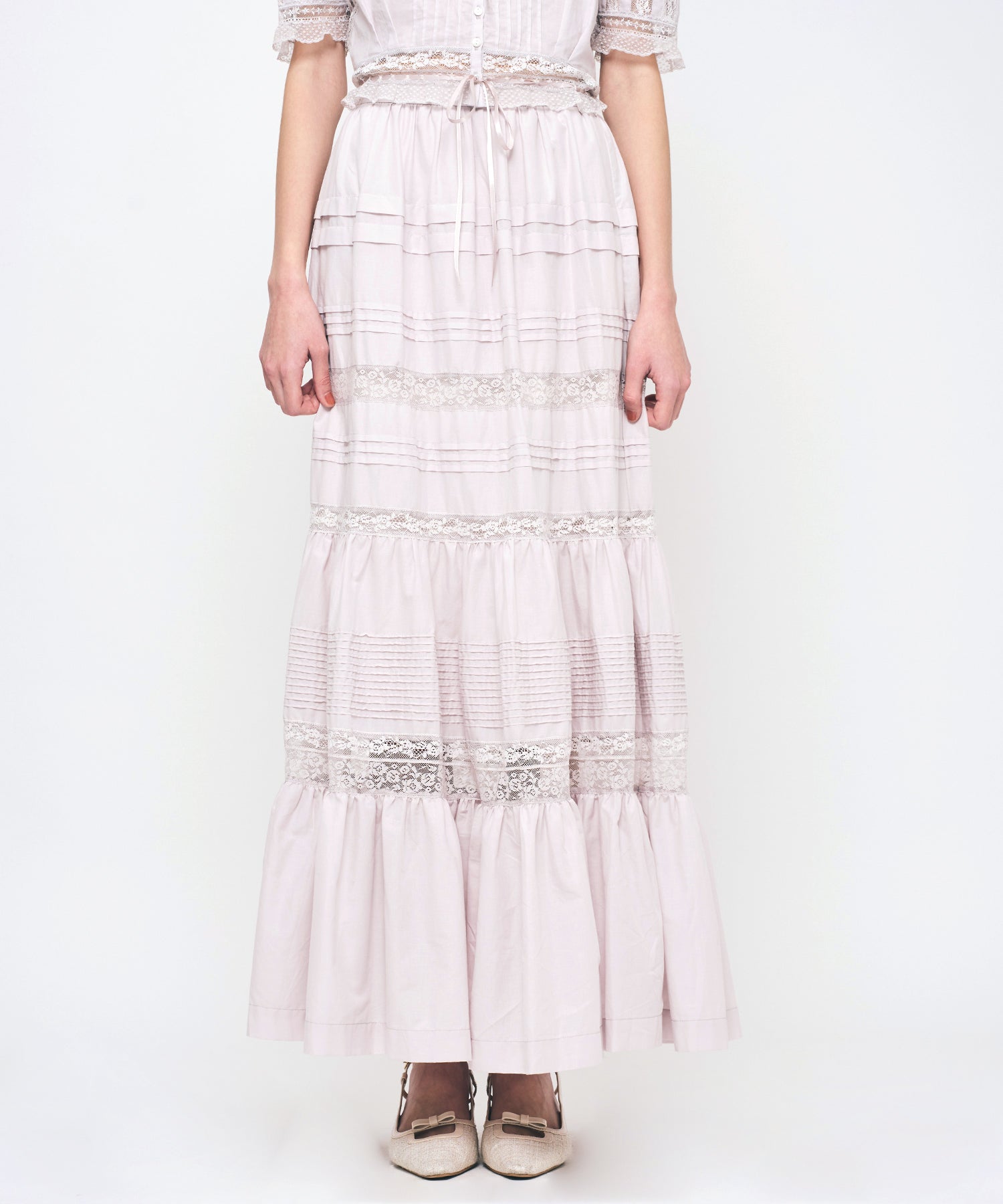 レースMIXティアードスカート