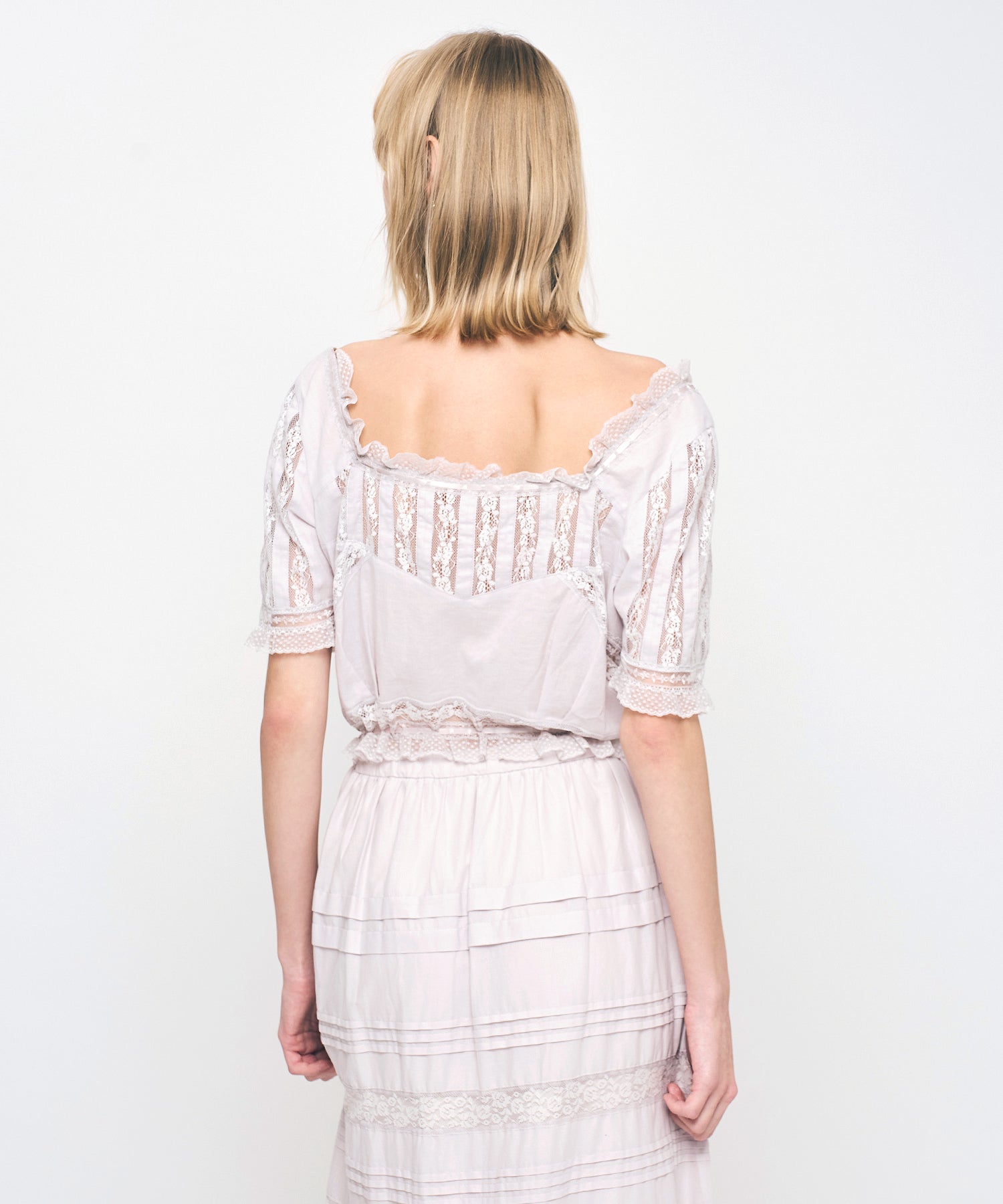 レースMIXヴィクトリアンブラウス