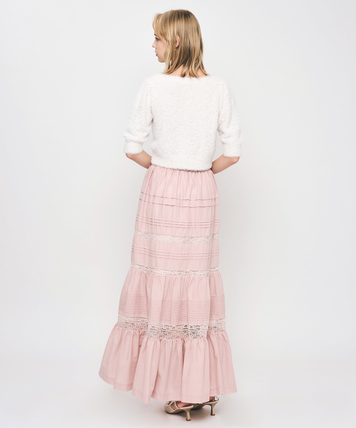 レースMIXティアードスカート