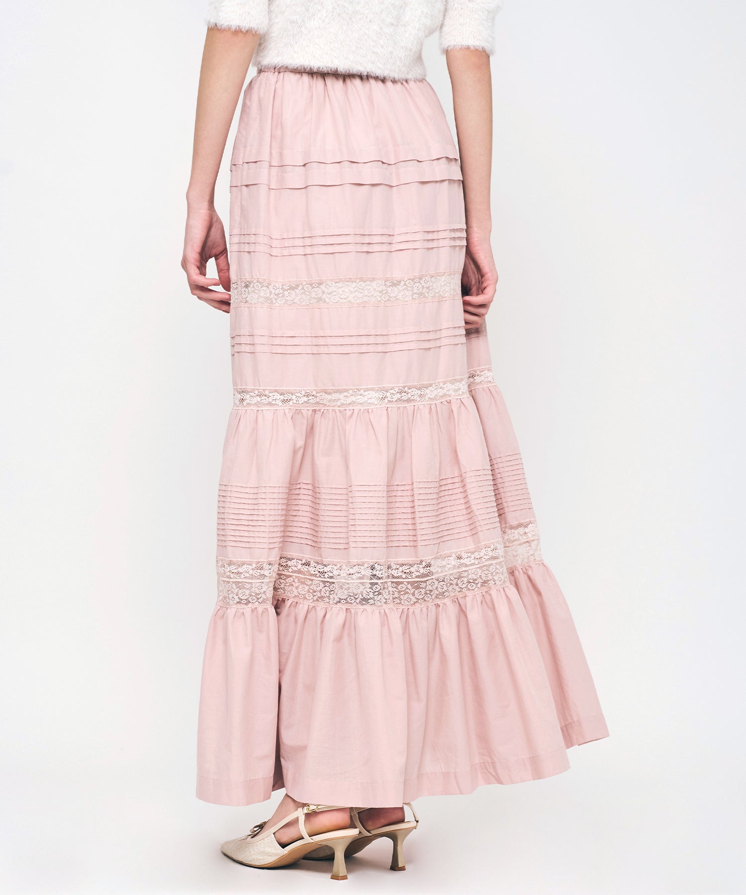 レースMIXティアードスカート