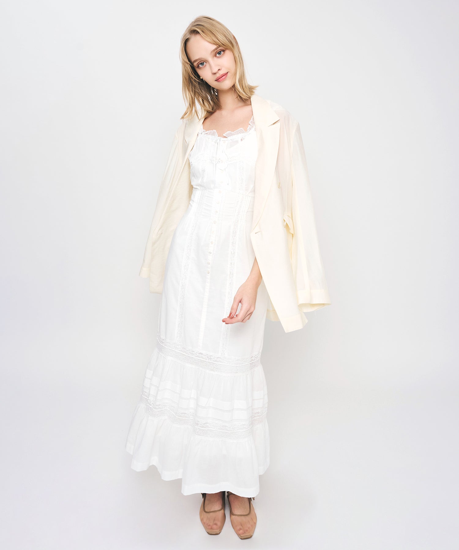 【予約】レースMIXヴィクトリアンワンピース