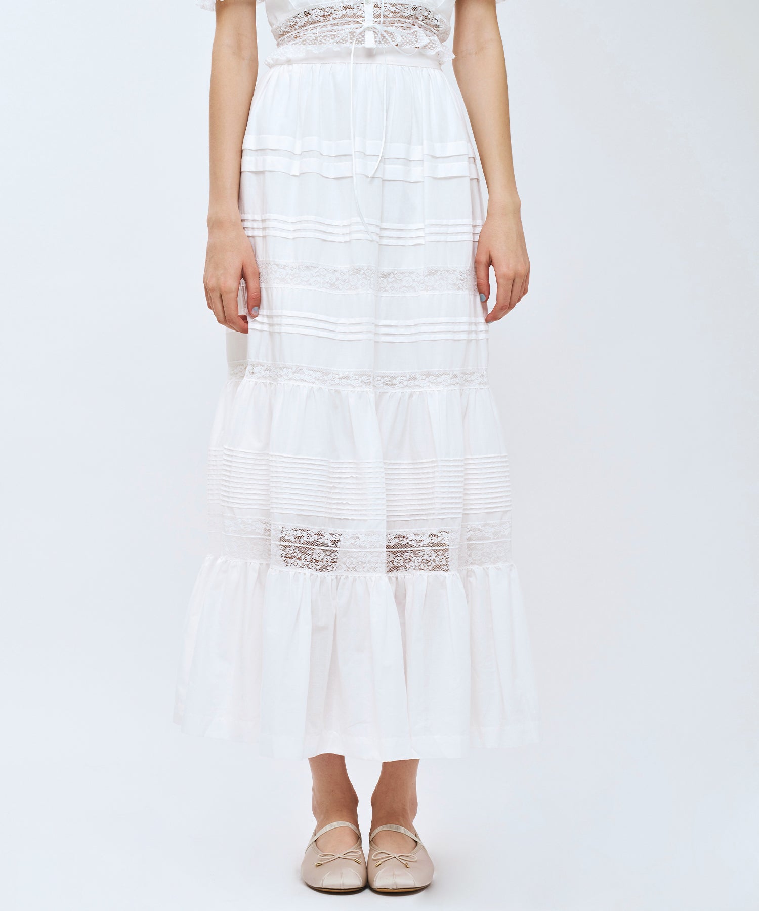 レースMIXティアードスカート