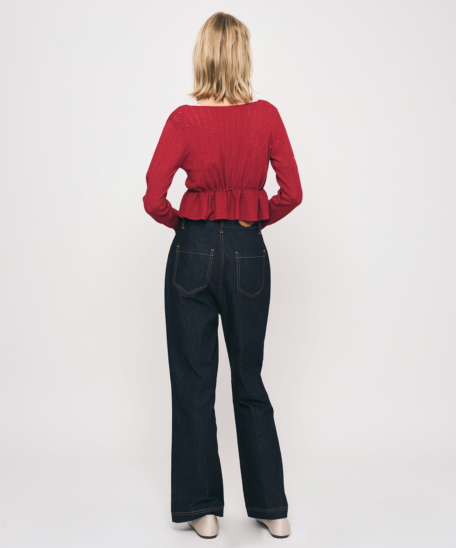 MIXパターンアイレットカーディガン