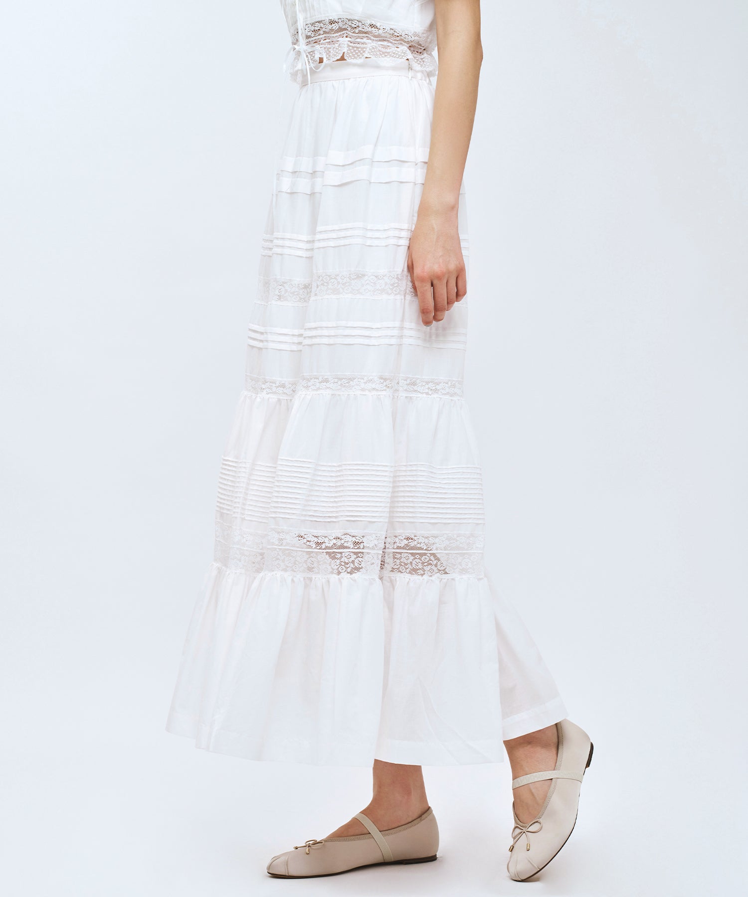 レースMIXティアードスカート