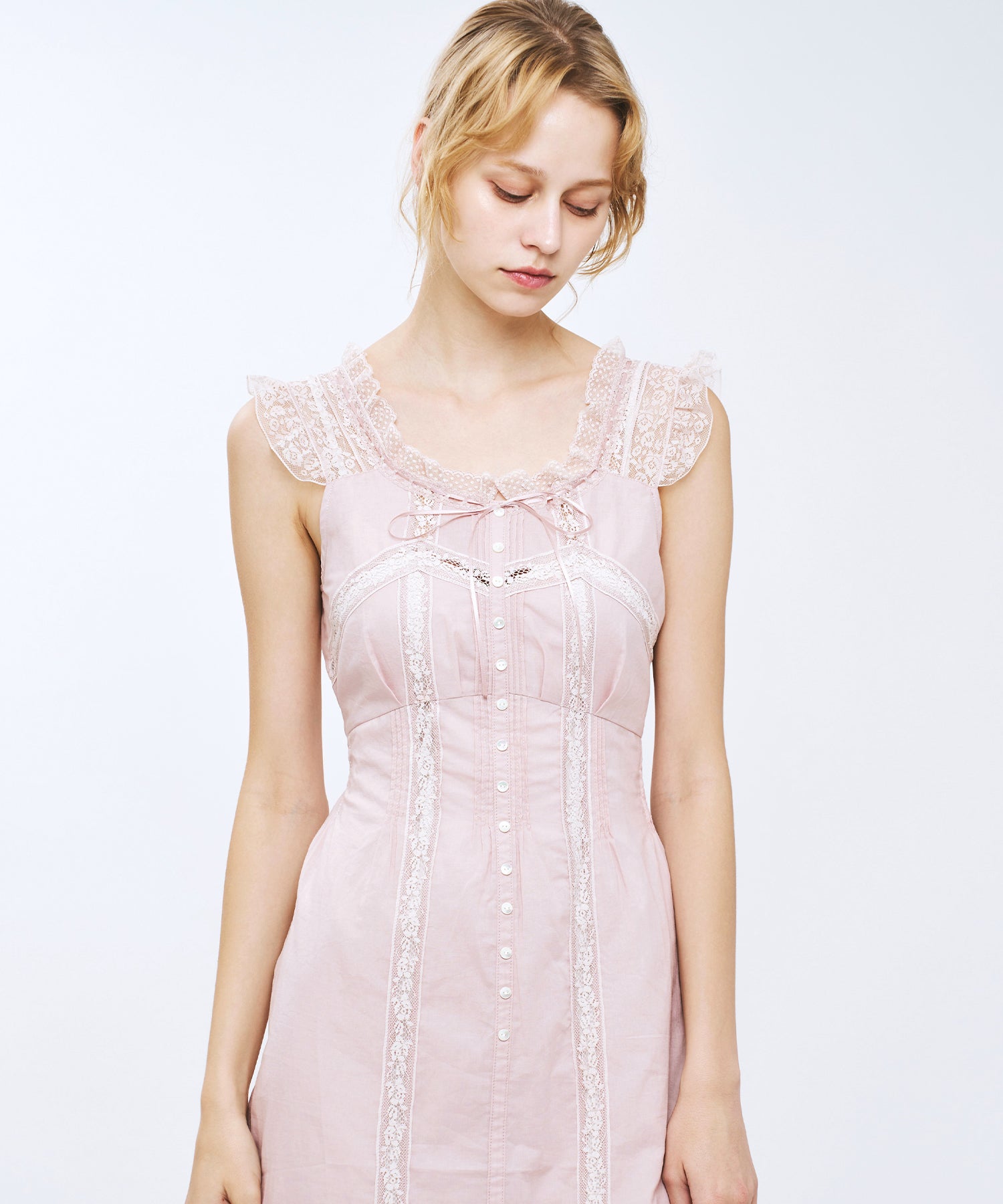 【予約】レースMIXヴィクトリアンワンピース