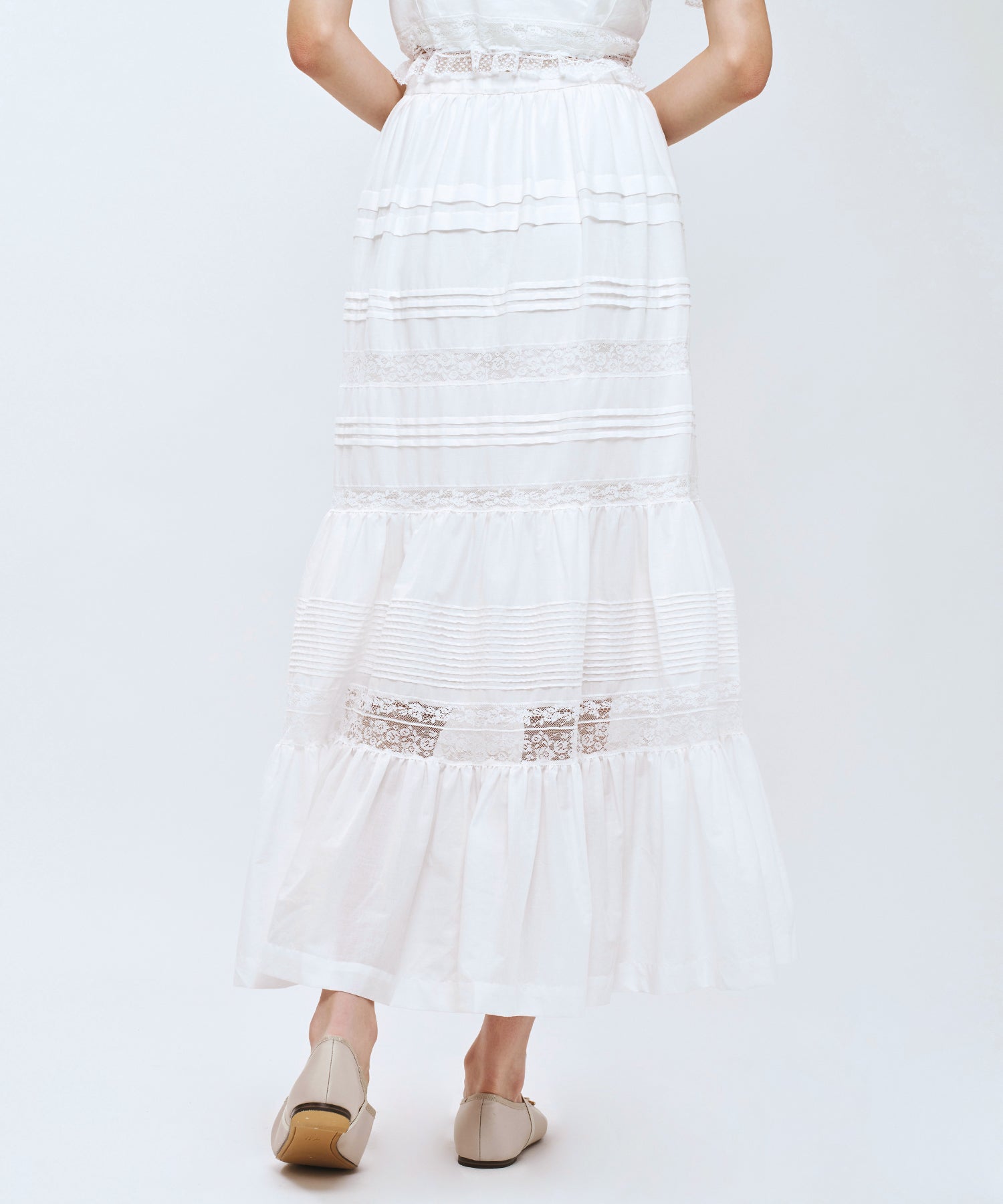 レースMIXティアードスカート