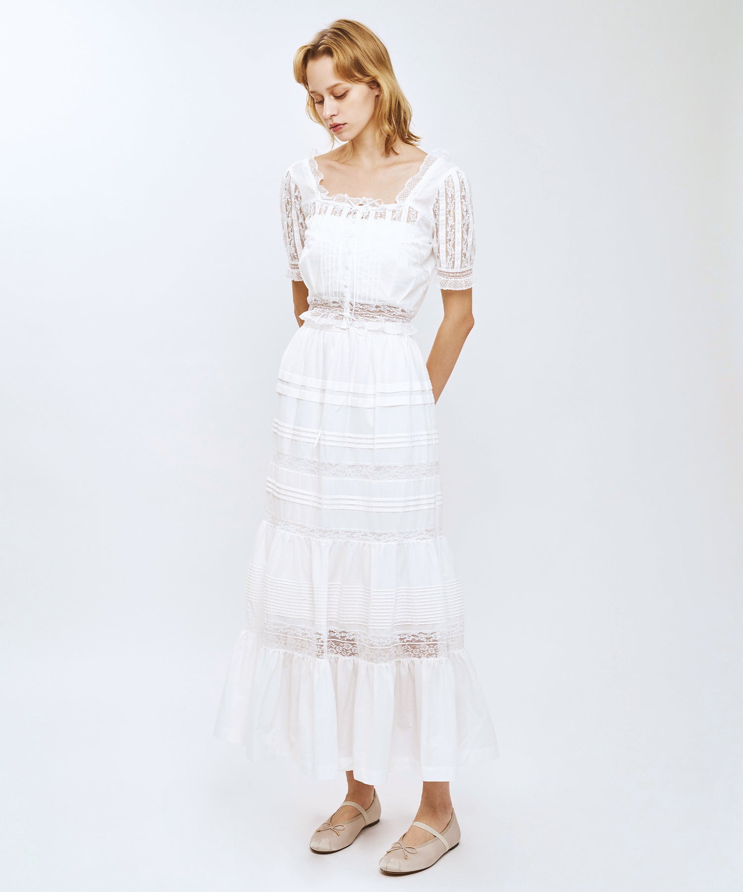 レースMIXヴィクトリアンブラウス