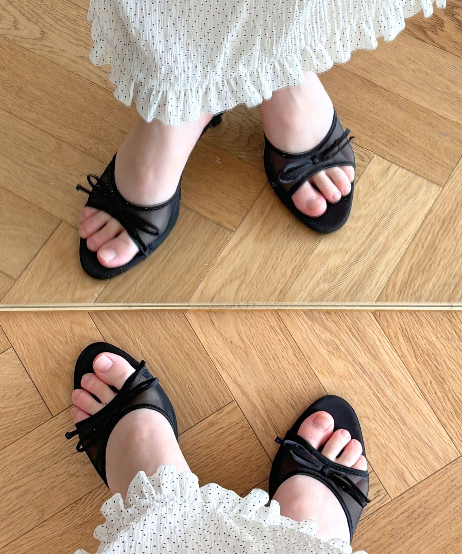 シフォンドットフリルワンピース