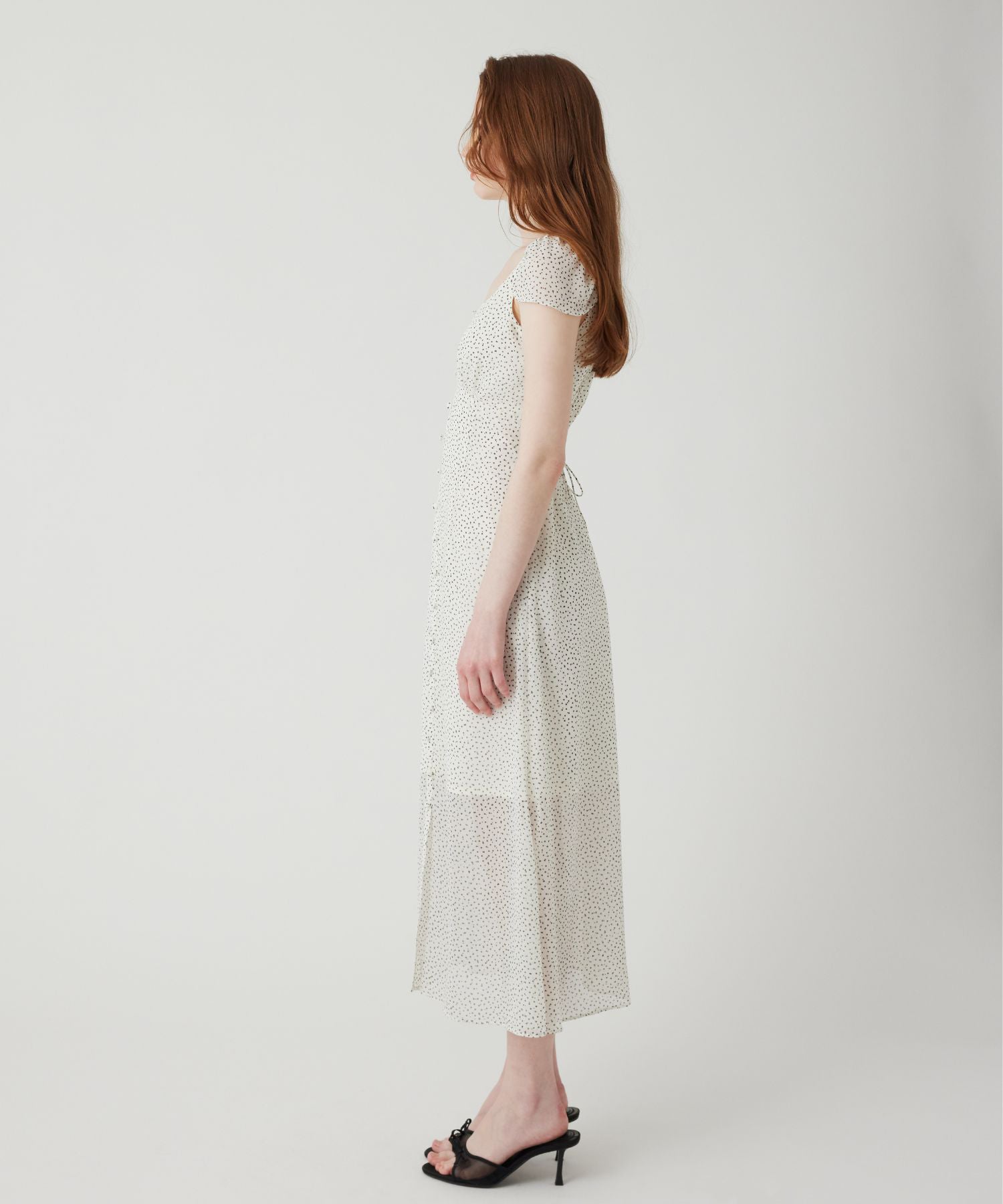 シフォンドットロングワンピース
