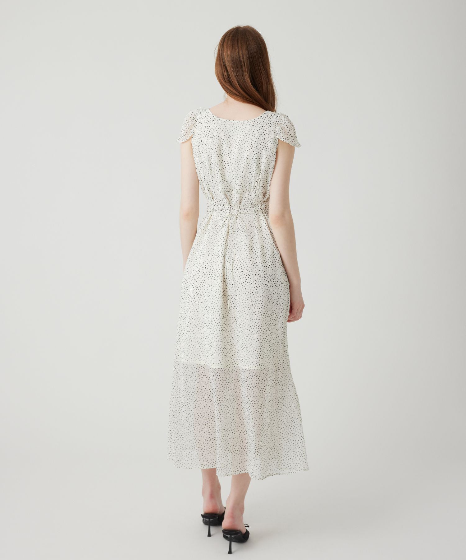 シフォンドットロングワンピース