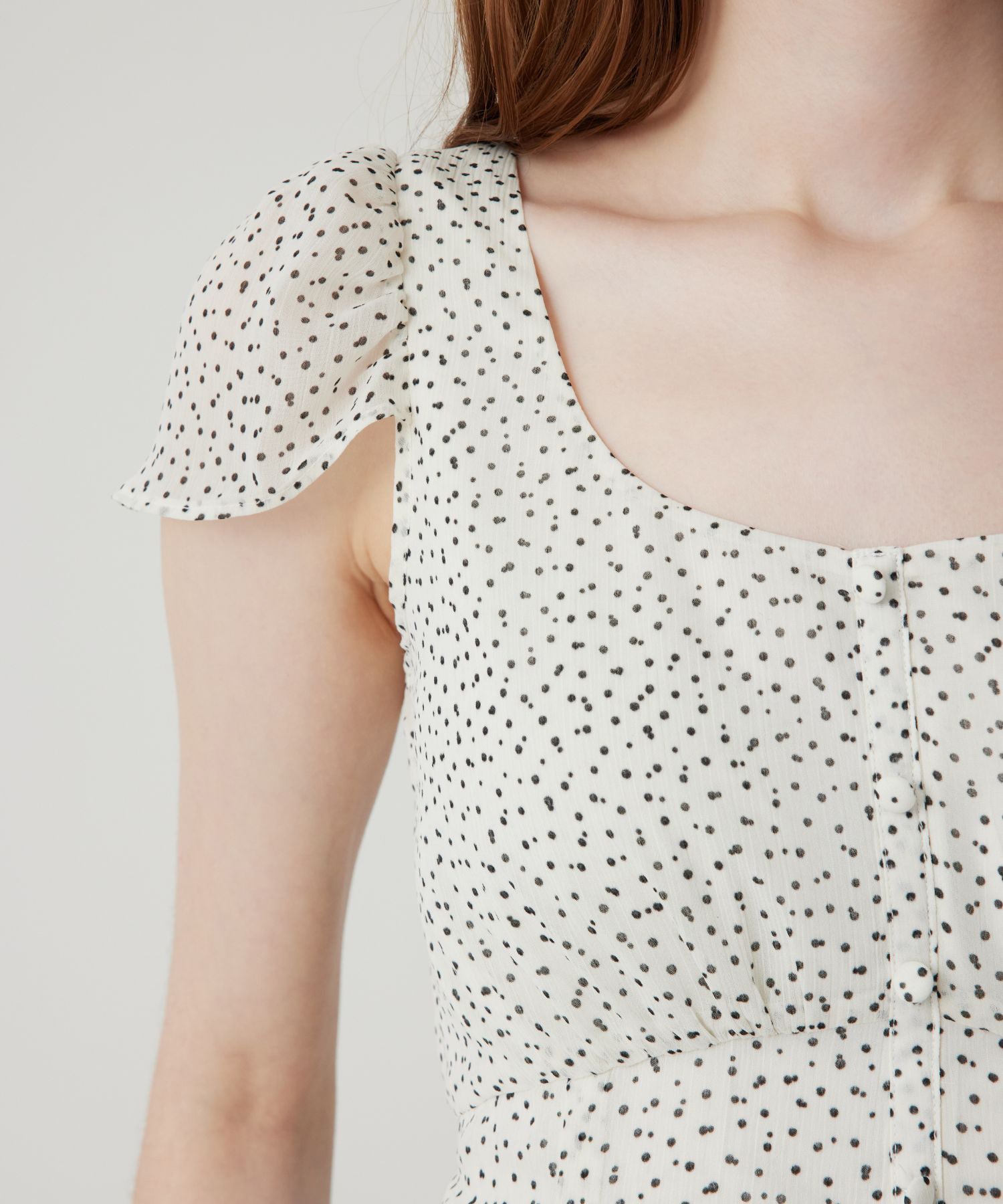 シフォンドットロングワンピース