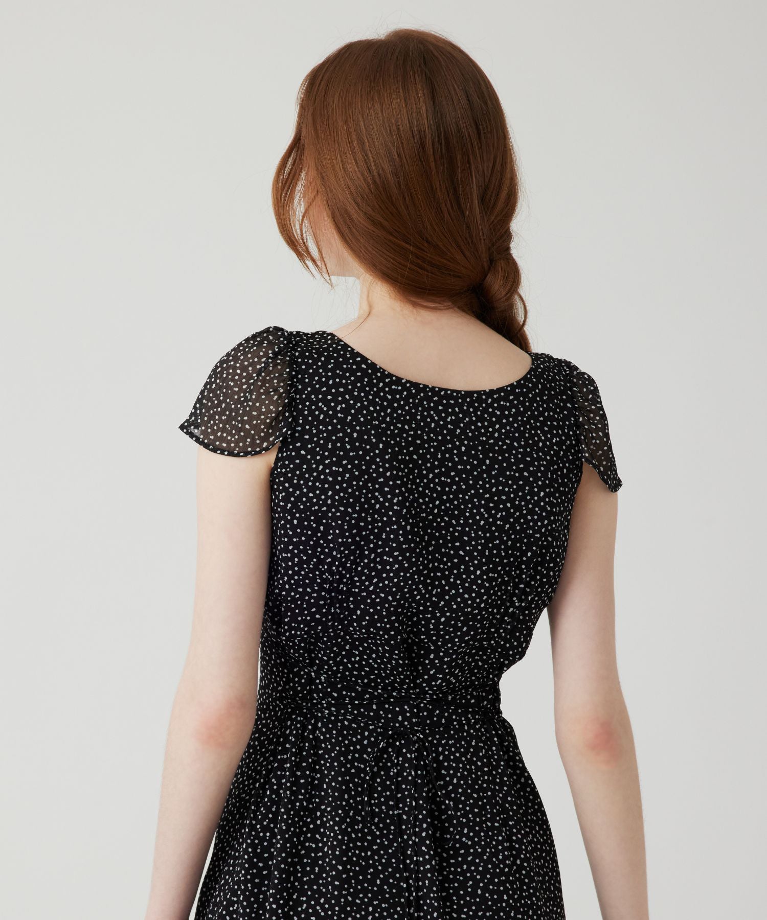 シフォンドットロングワンピース
