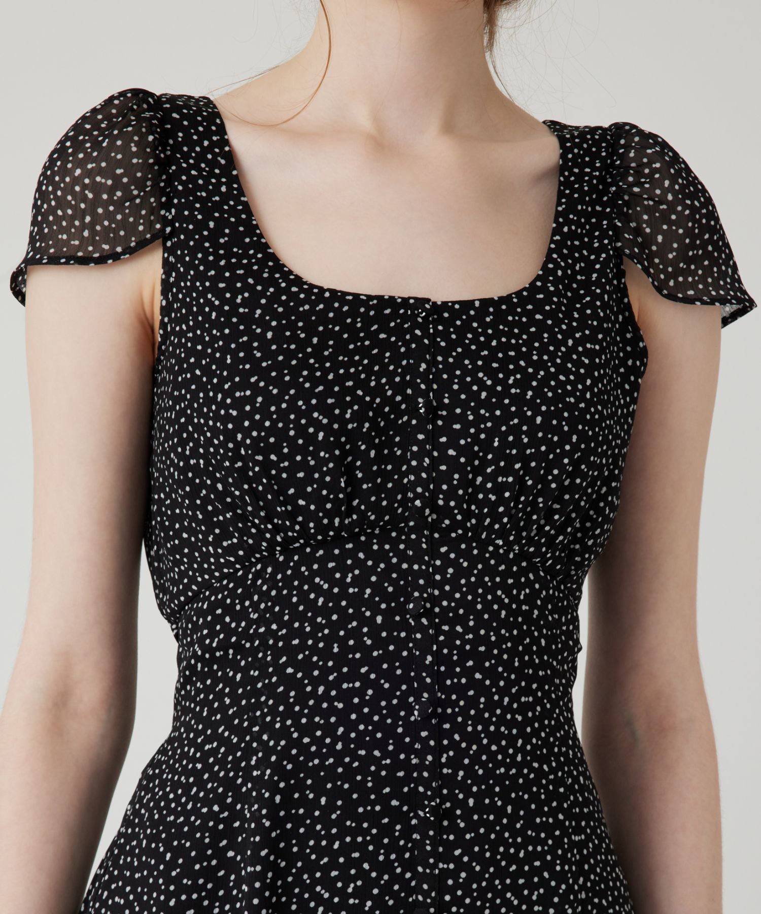 シフォンドットロングワンピース