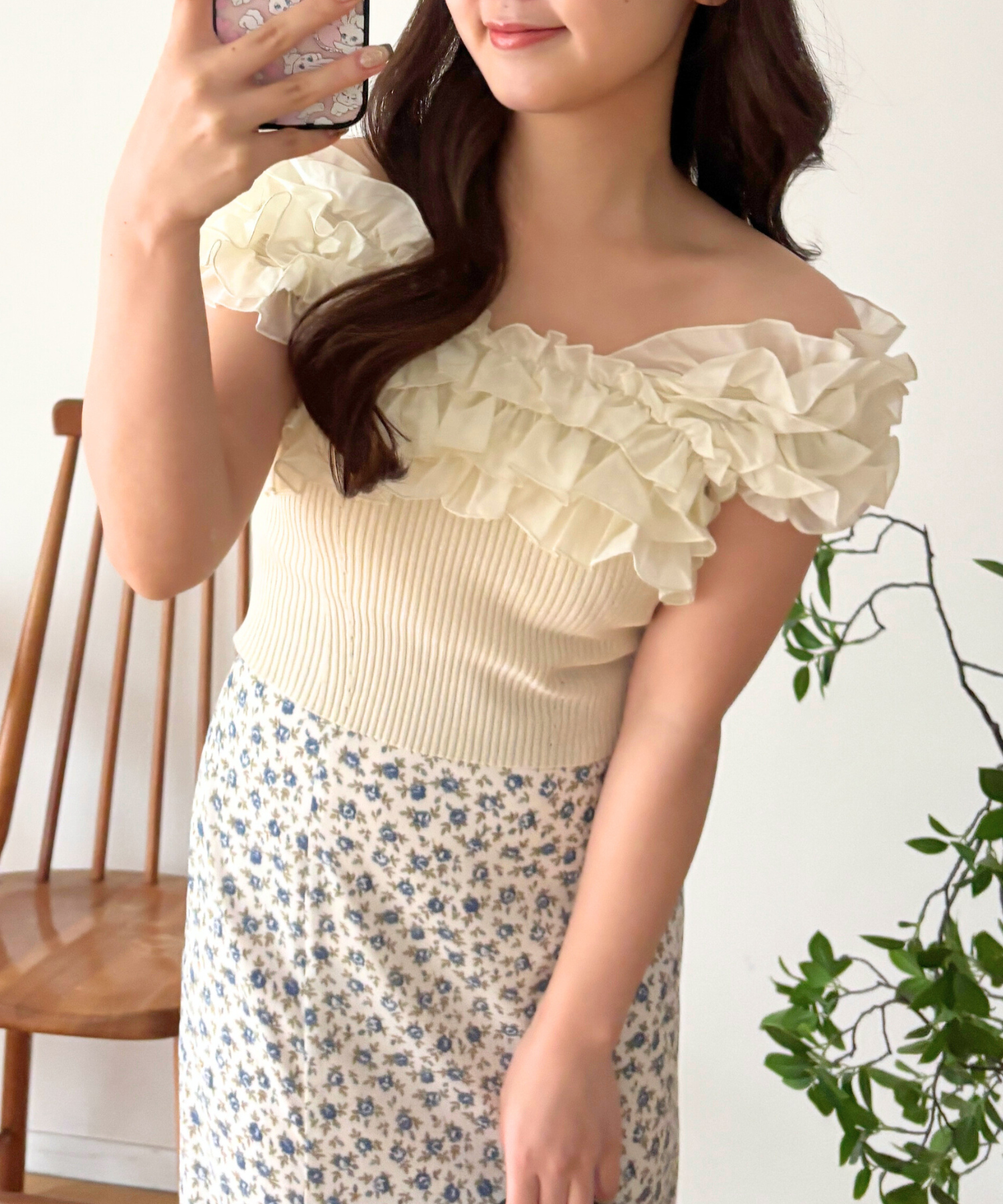 フリル2wayオフショルニット