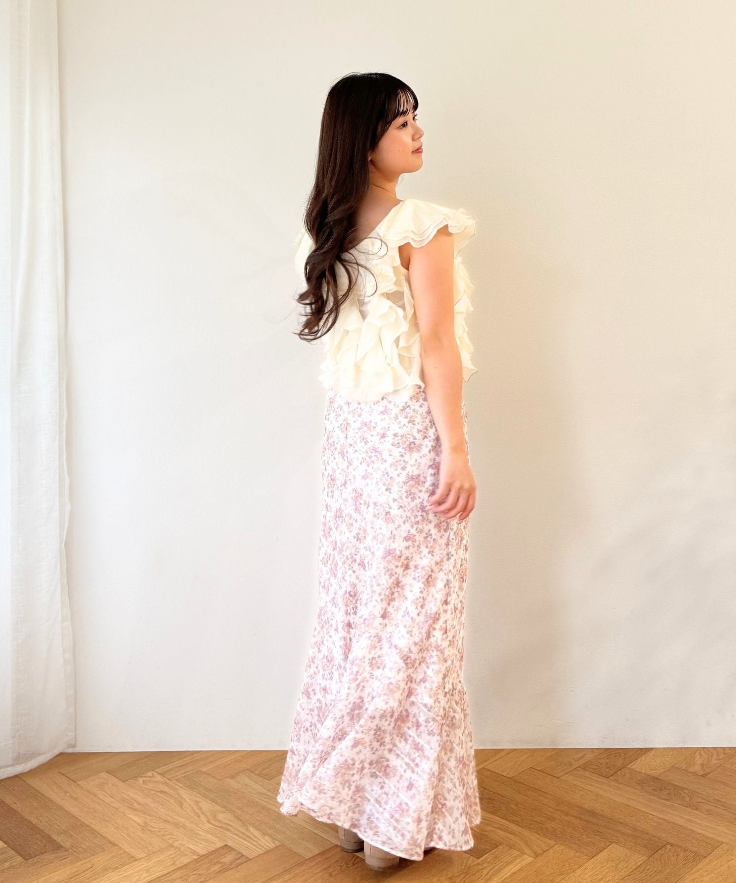 【予約】フルールラメシフォンスカート