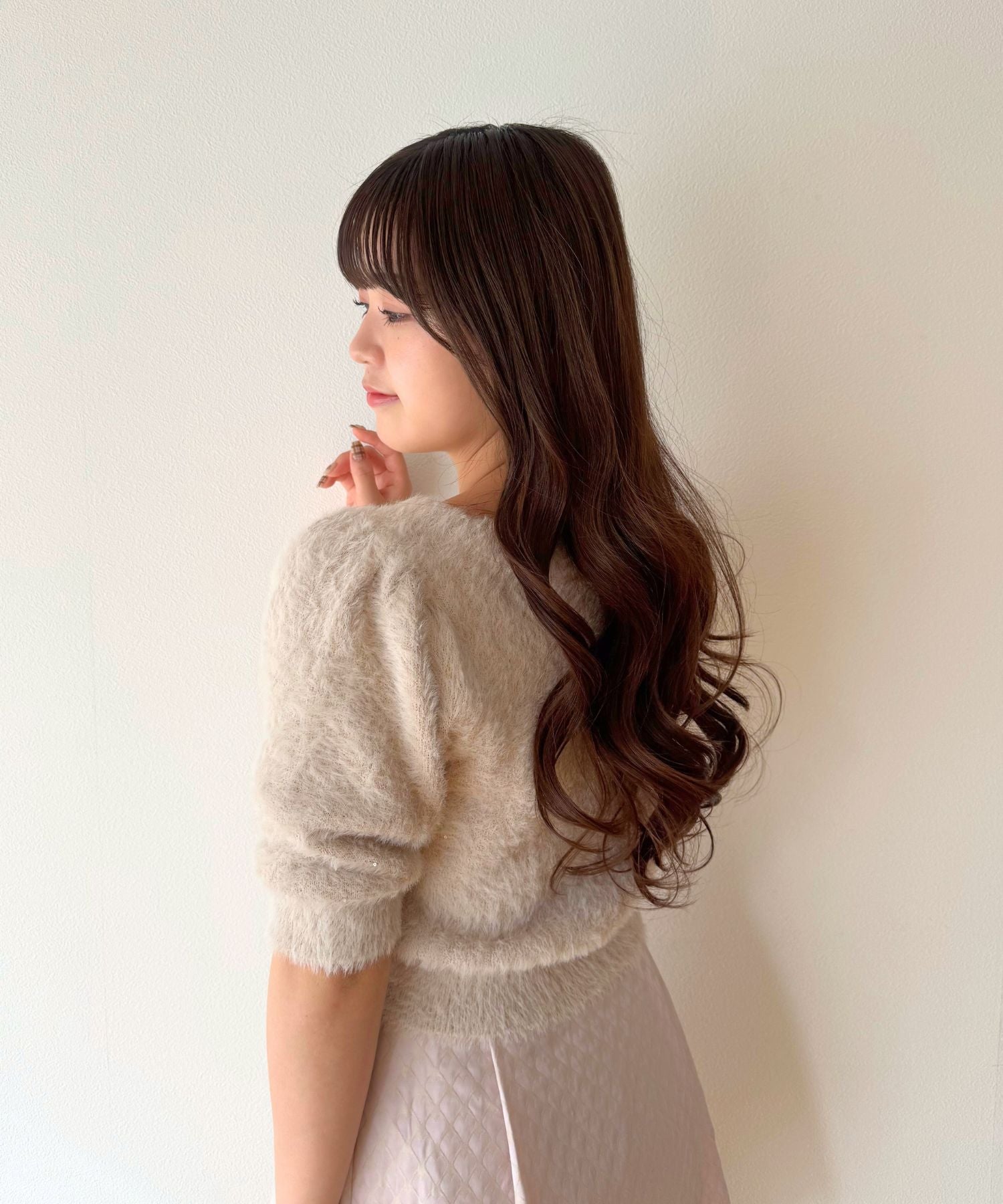 ラメスパンコールフェザーカーディガン