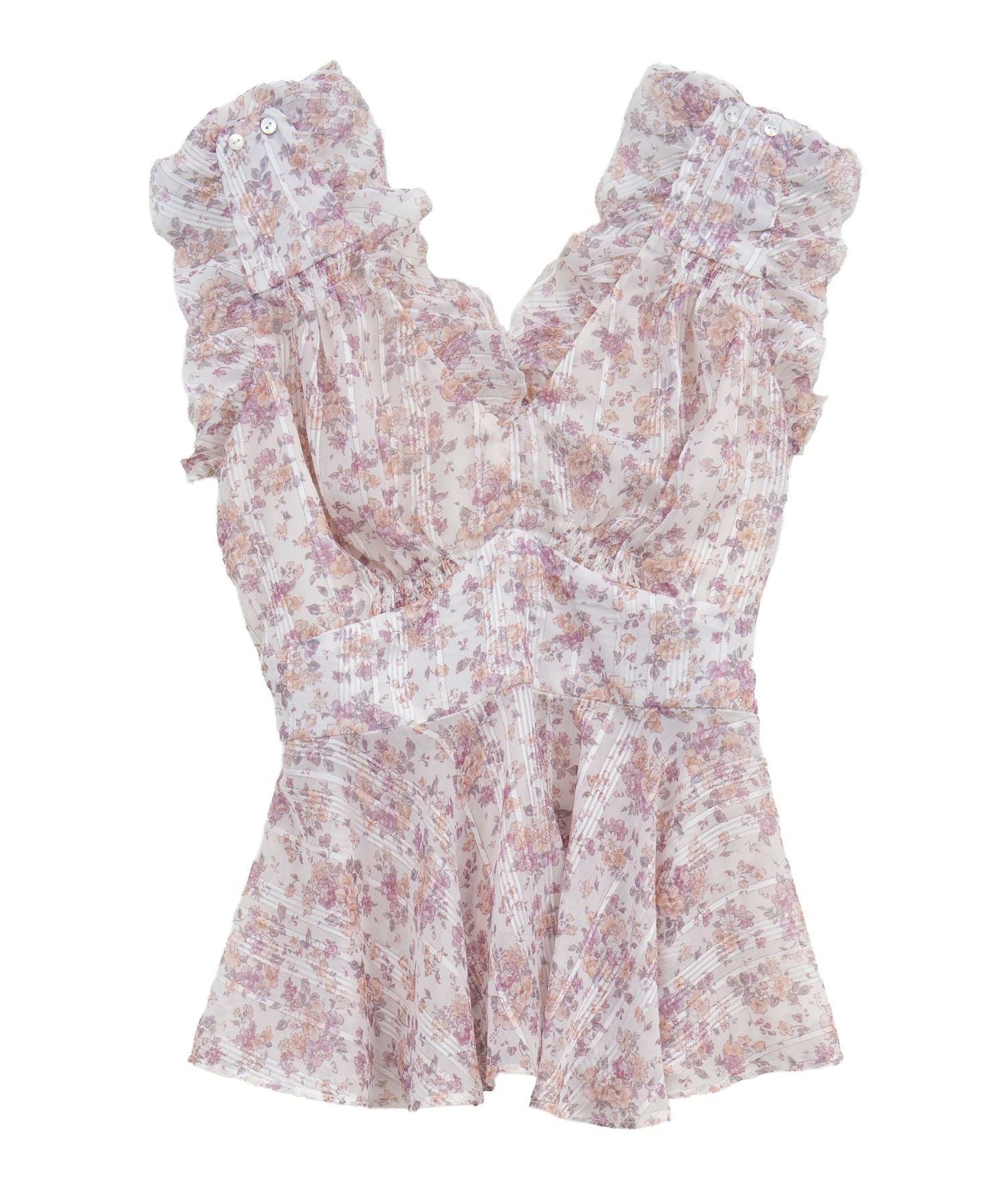 フルールラメシフォンフリルブラウス