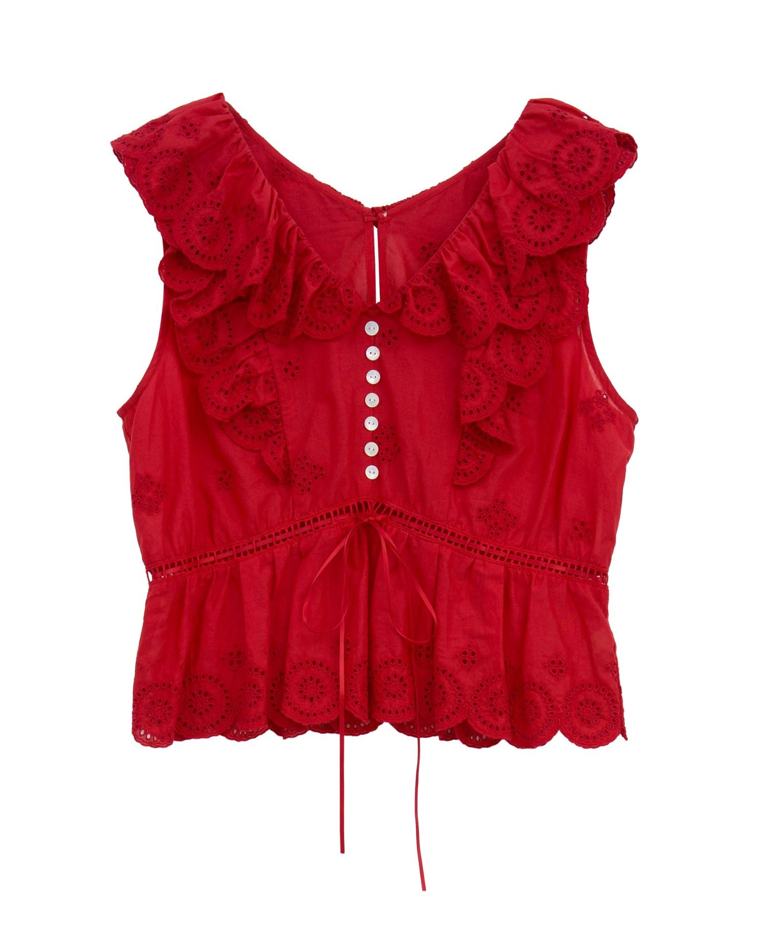 コットンボイルフラワーブラウス