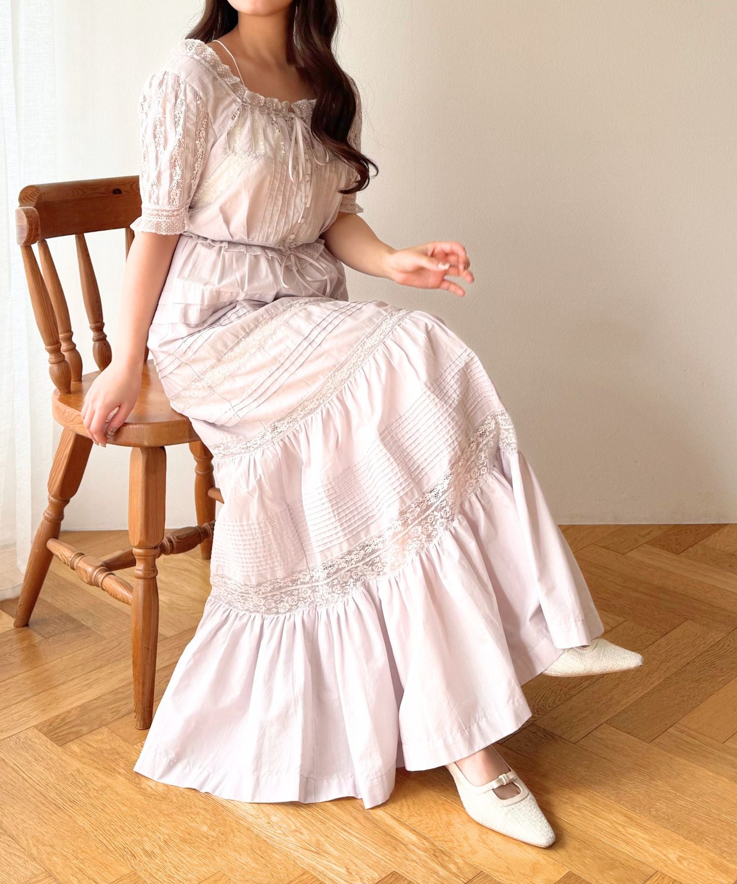 レースMIXティアードスカート