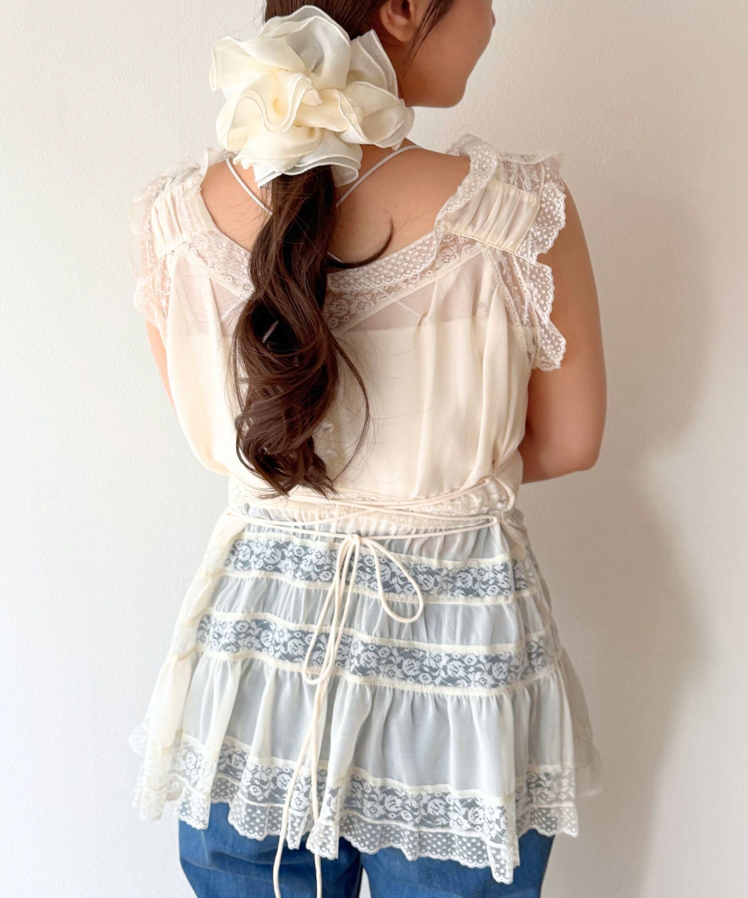 【予約】レースMIXバリエブラウス